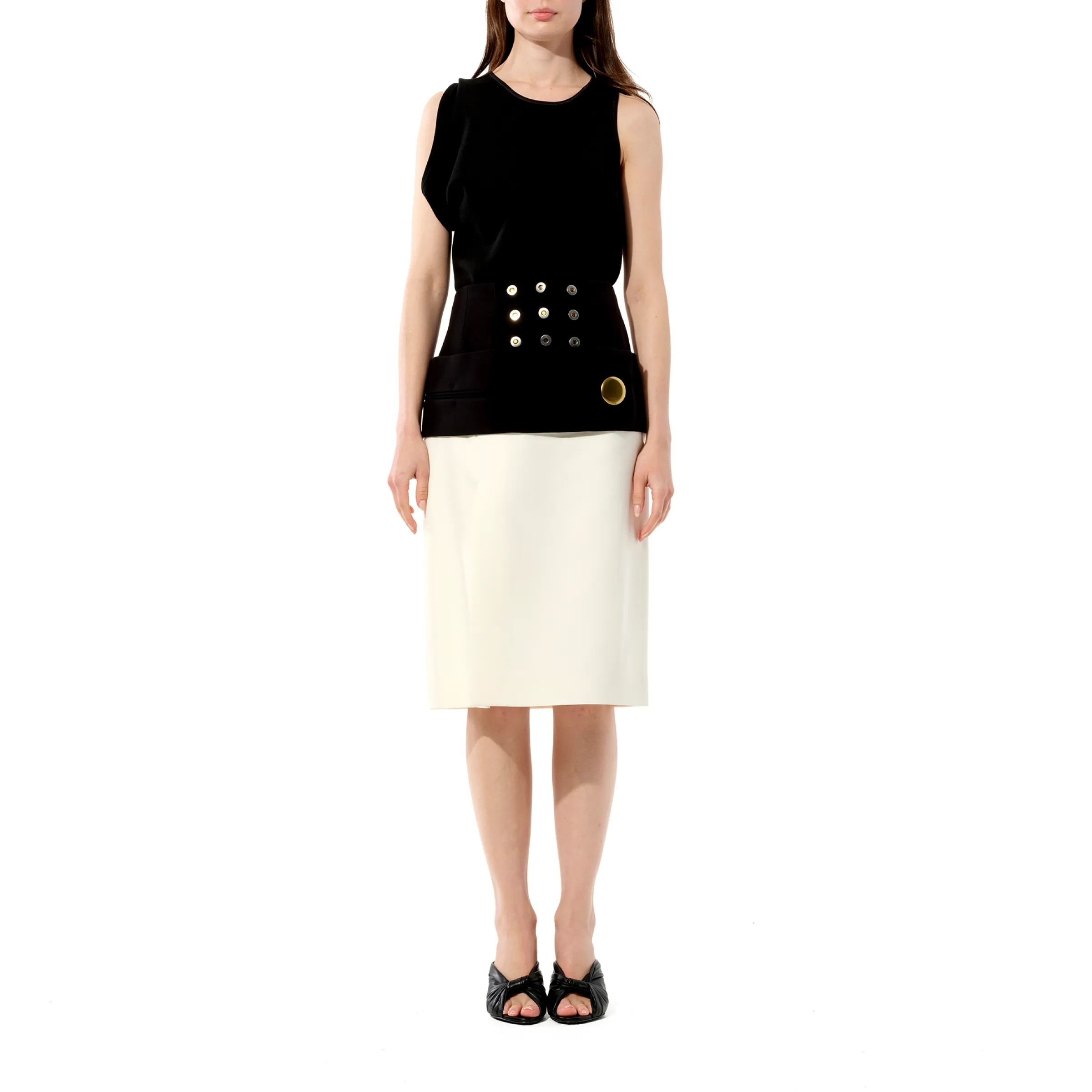 Crepe Skirt in White sold by MARAIS product image thumbnail 4