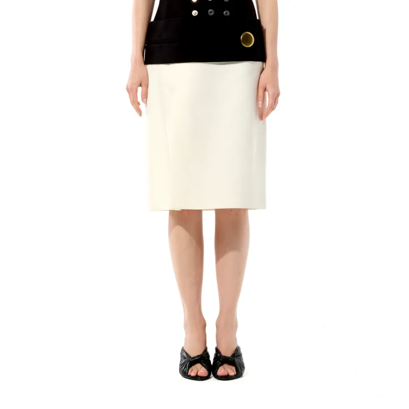 Crepe Skirt in White sold by MARAIS