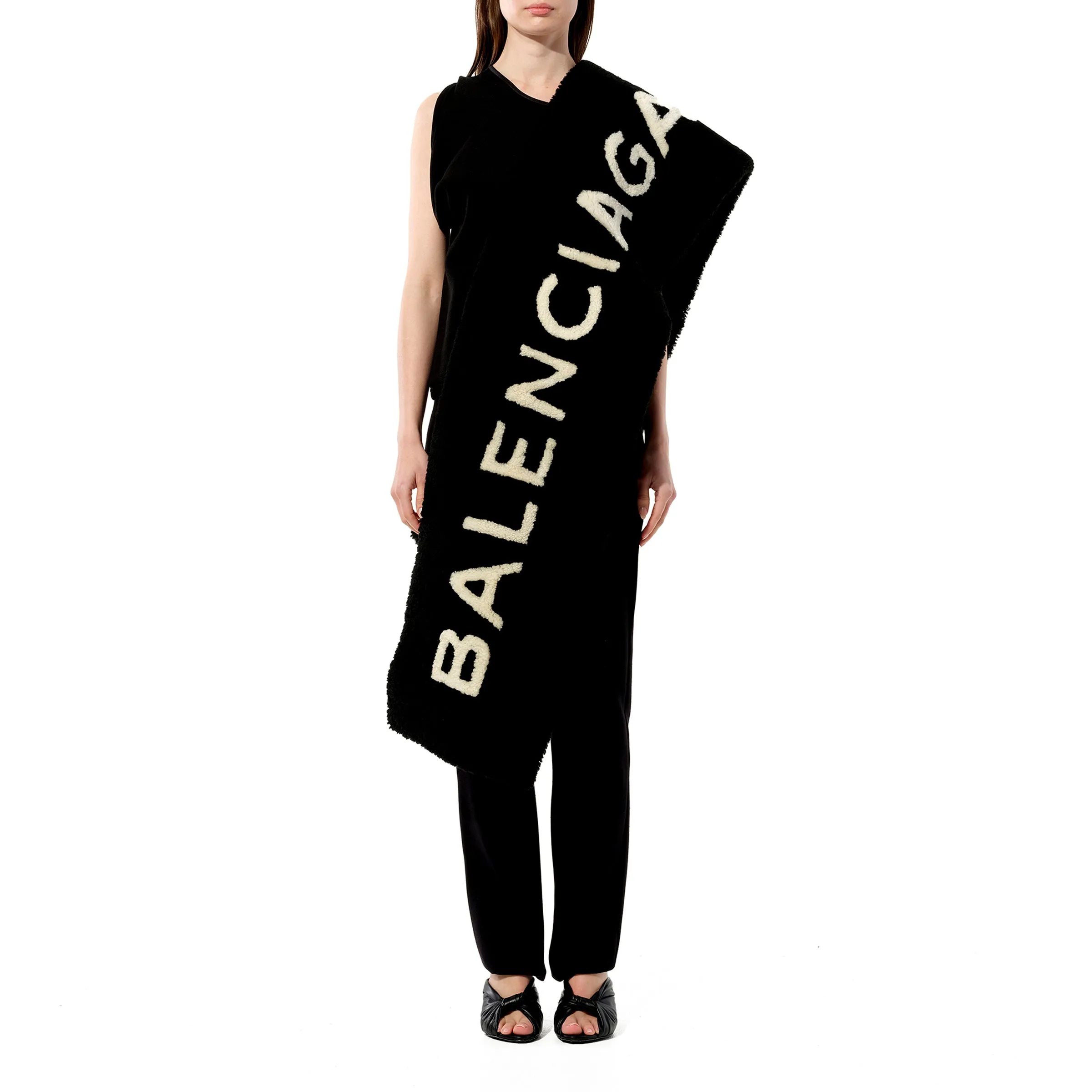 Shearling Scarf in Black sold by MARAIS product image thumbnail 4