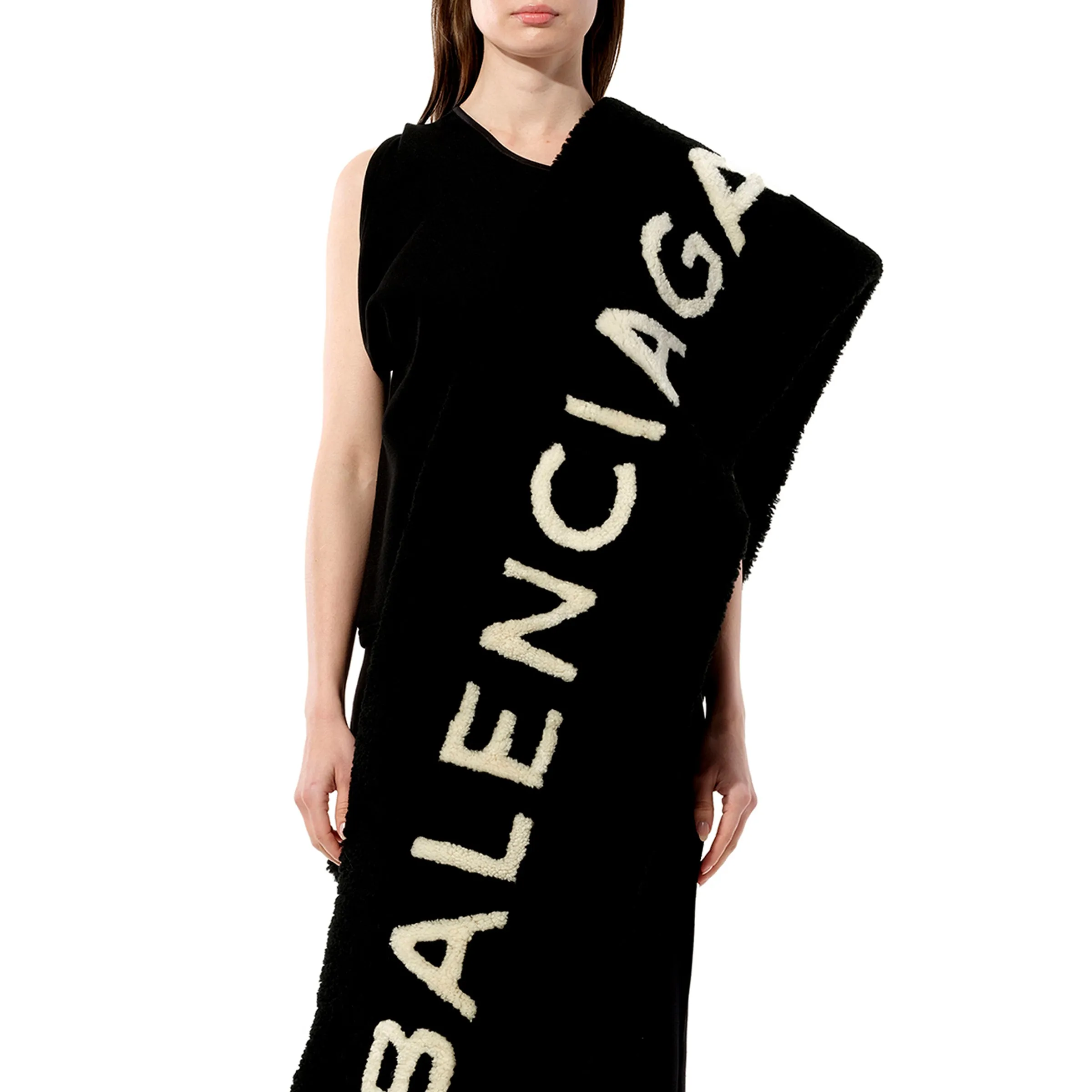 Shearling Scarf in Black sold by MARAIS