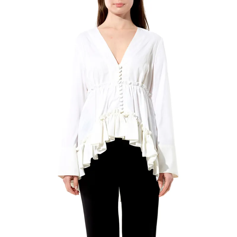 Oxford Top in White sold by MARAIS