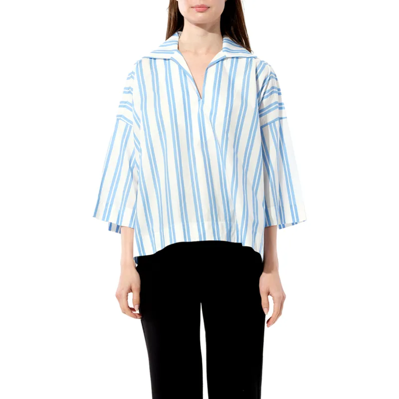 Chilien Top in Blue/White sold by MARAIS