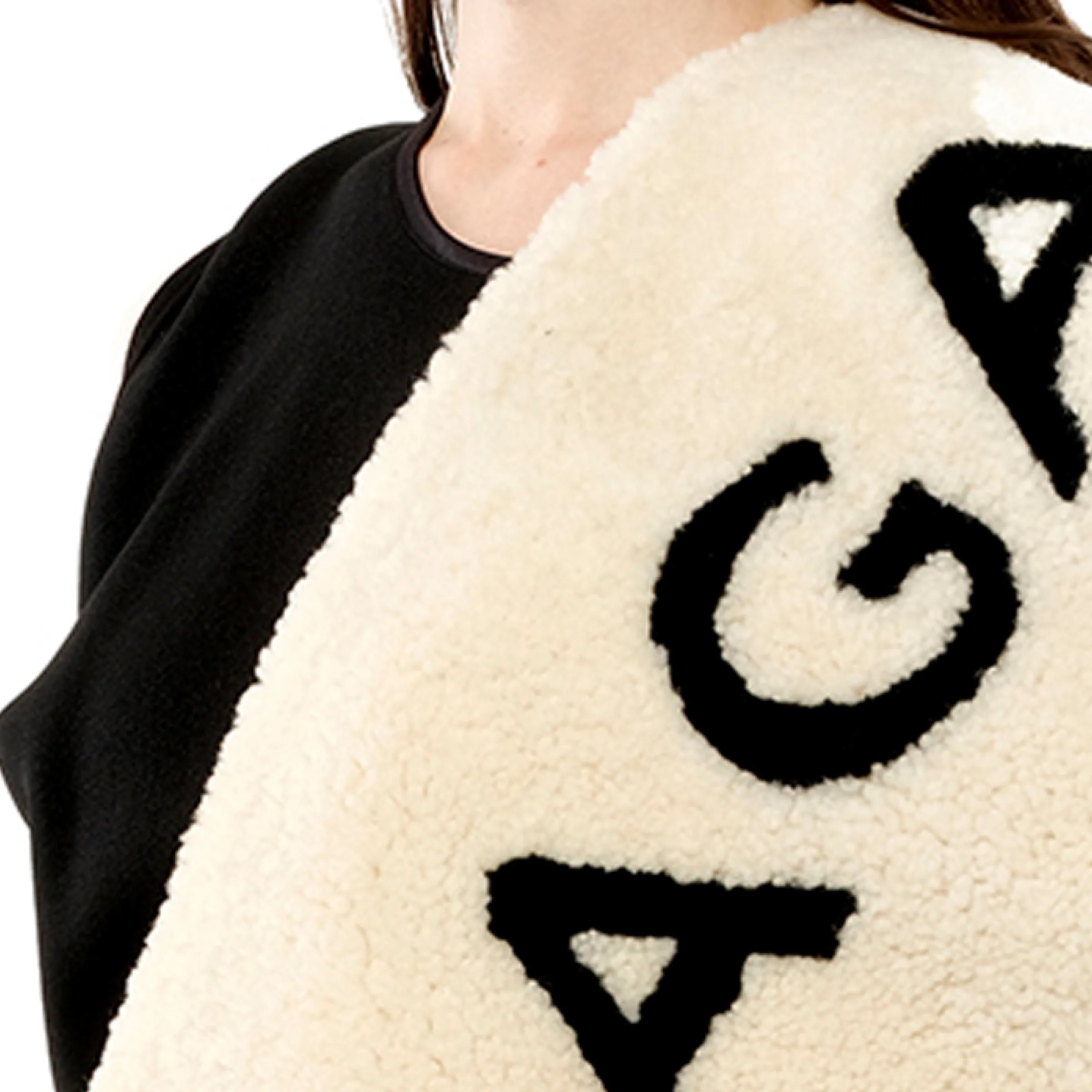Shearling Scarf in White/Black sold by MARAIS product image thumbnail 2
