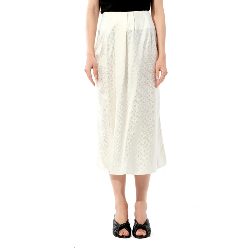 Mix Satin Skirt in White sold by MARAIS
