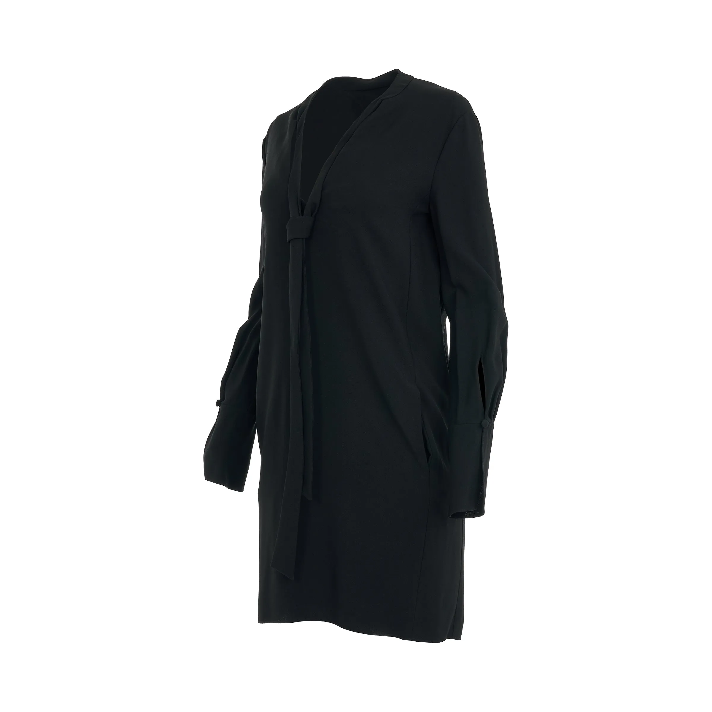 Neck Tie Shift Black Dress in Black sold by MARAIS product image thumbnail 2