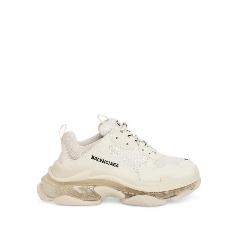 Triple S Clear Sole Sneakers in Light Beige sold by MARAIS