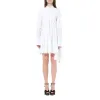 Pleated Sleeves Cotton Dress in White sold by MARAIS