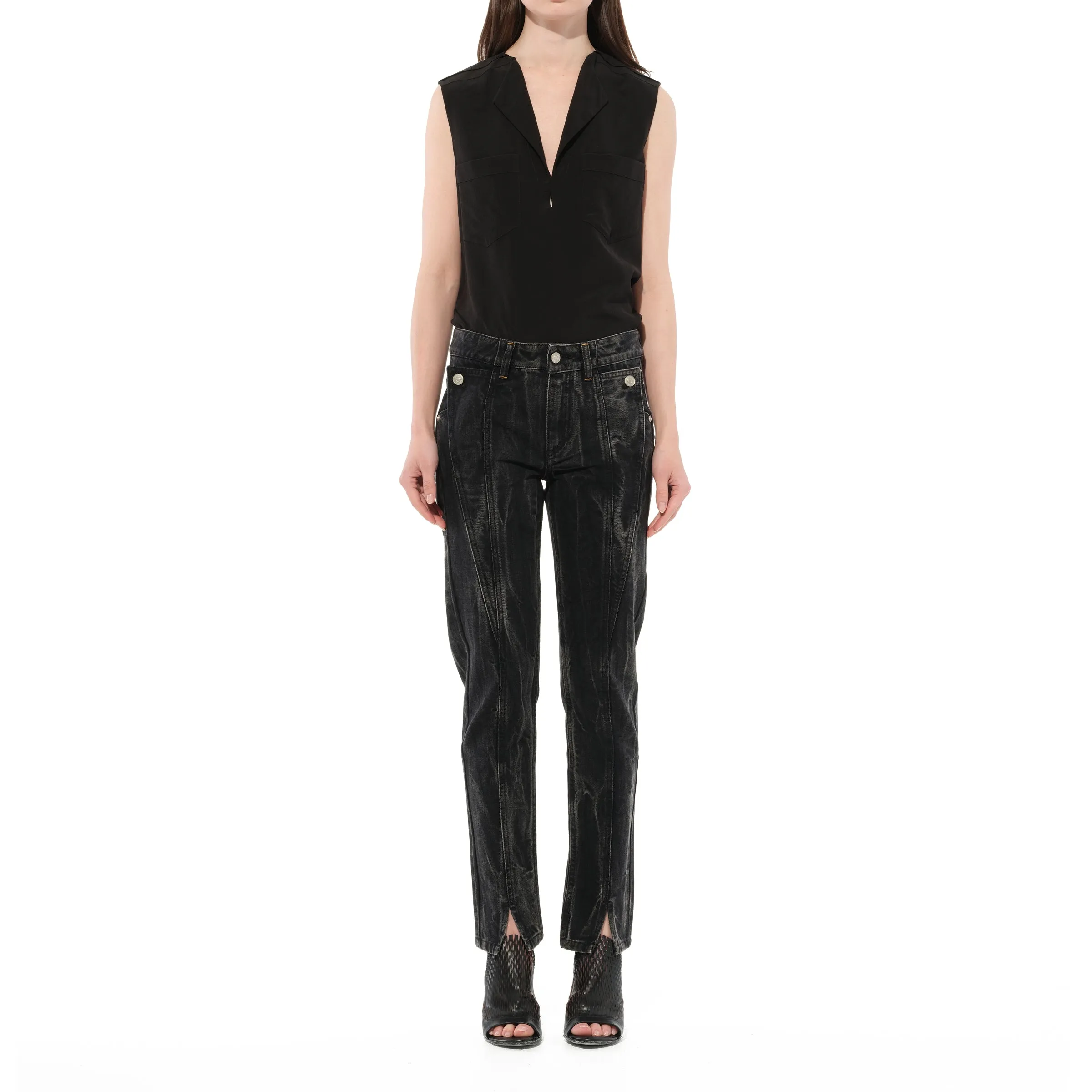 Slim Fit Jeans in Black sold by MARAIS product image thumbnail 4