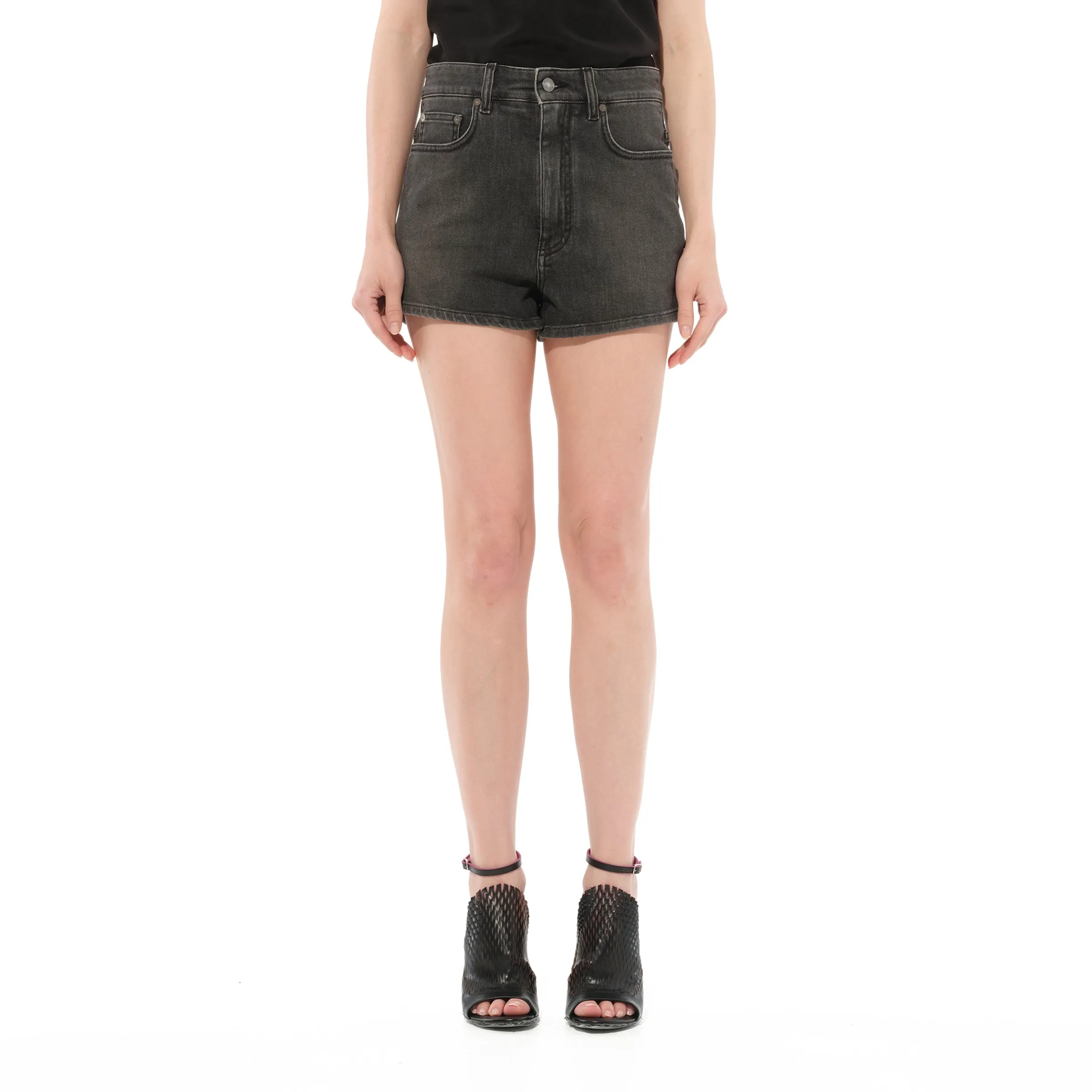 Mini Denim Shorts in Black sold by MARAIS