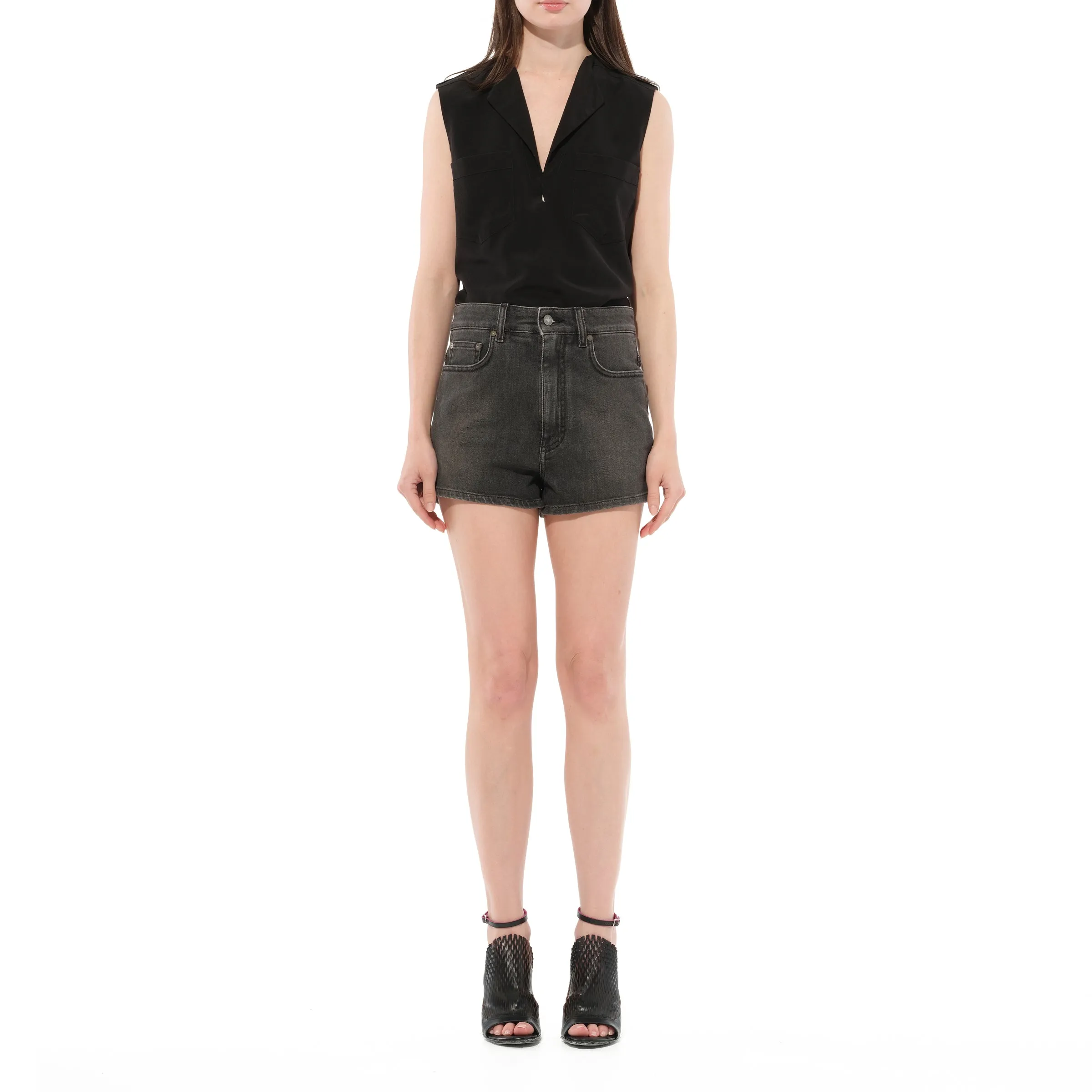 Mini Denim Shorts in Black sold by MARAIS product image thumbnail 4