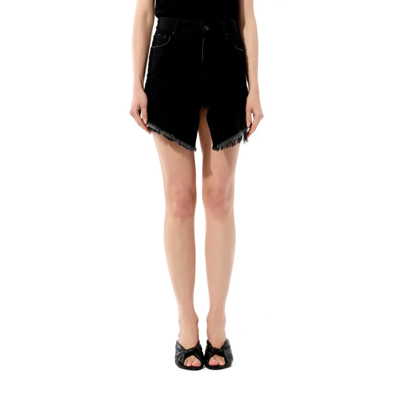 Mini Denim Skirt in Rubber Black sold by MARAIS