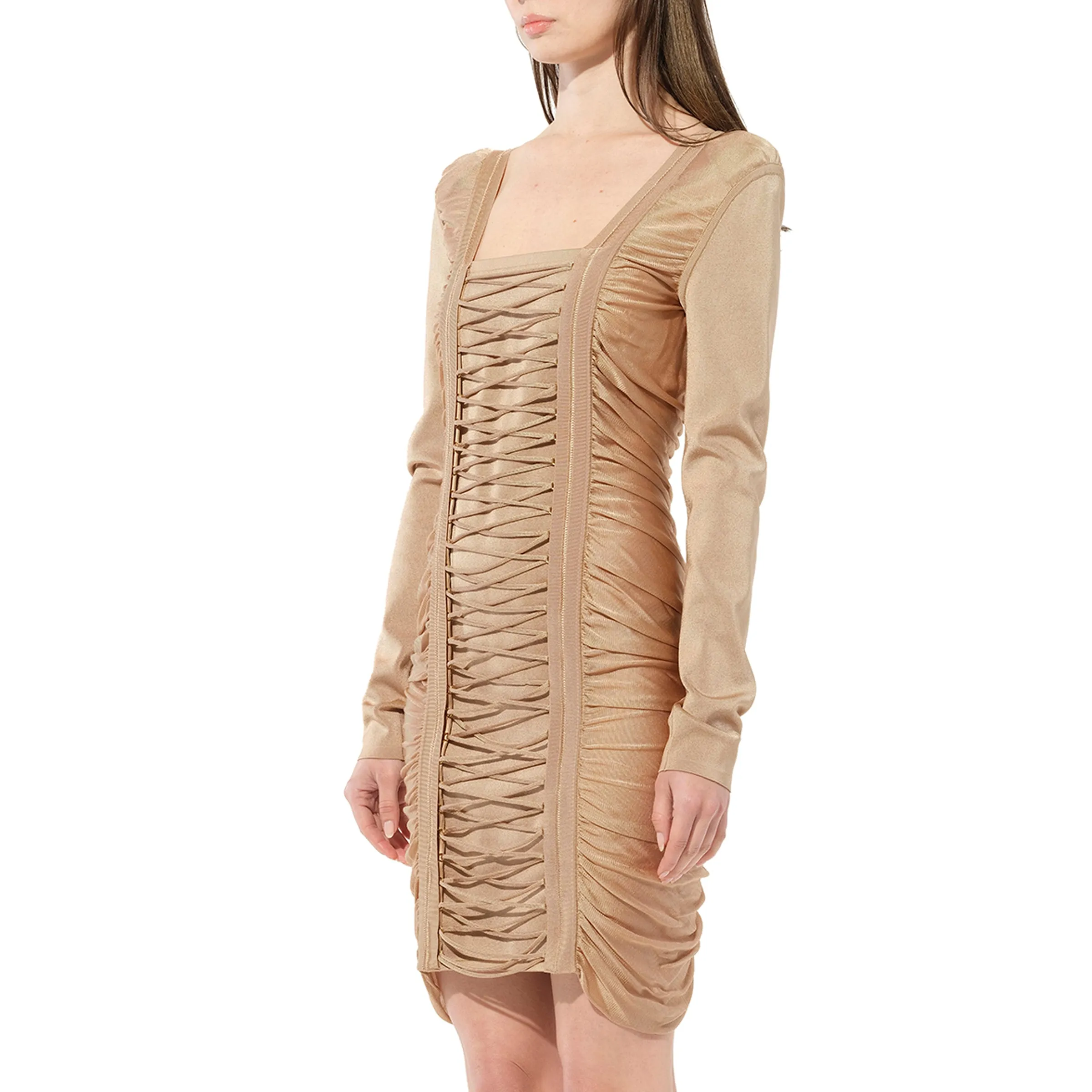 Maille Knit Const Dress in Sand sold by MARAIS product image thumbnail 5