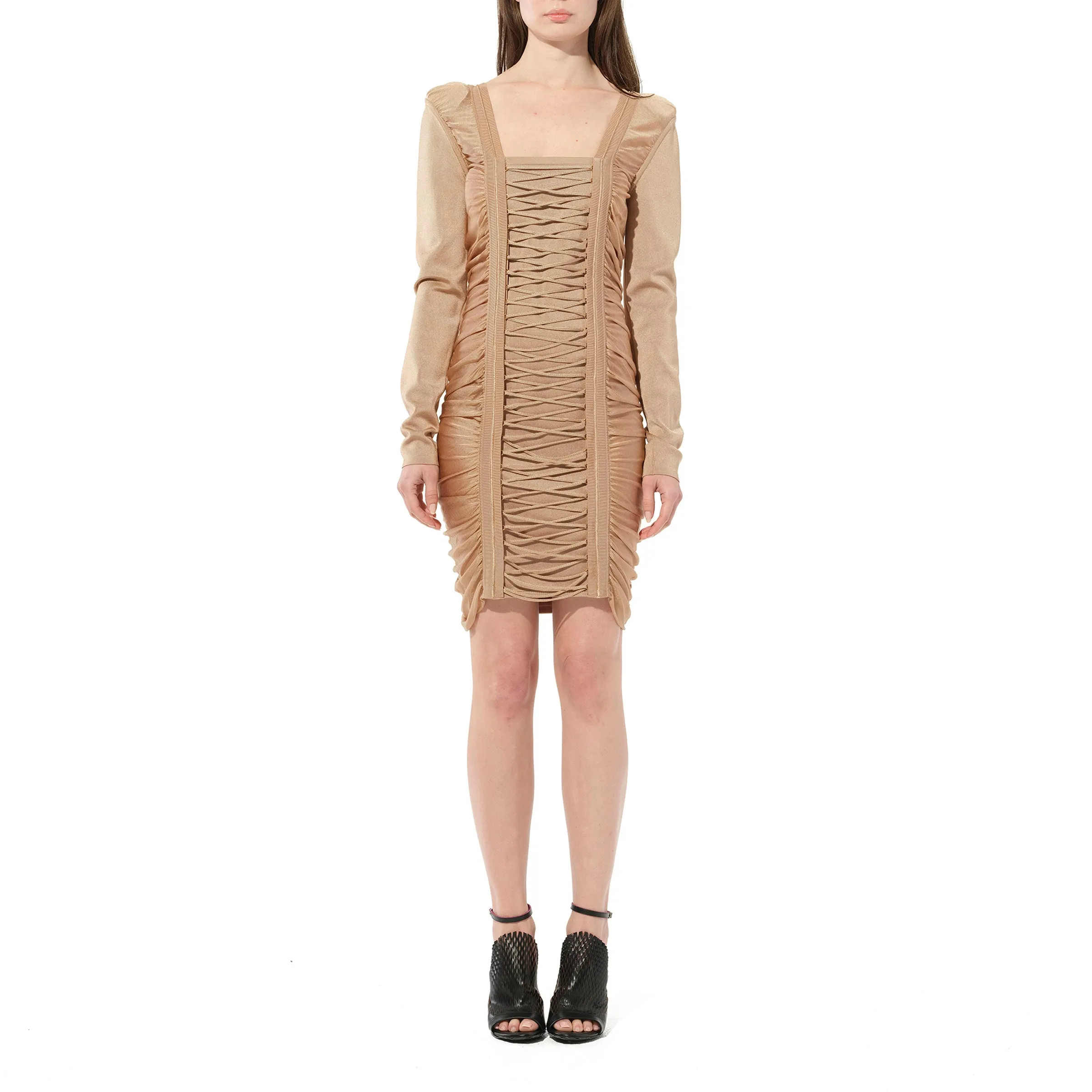 Maille Knit Const Dress in Sand sold by MARAIS product image thumbnail 4