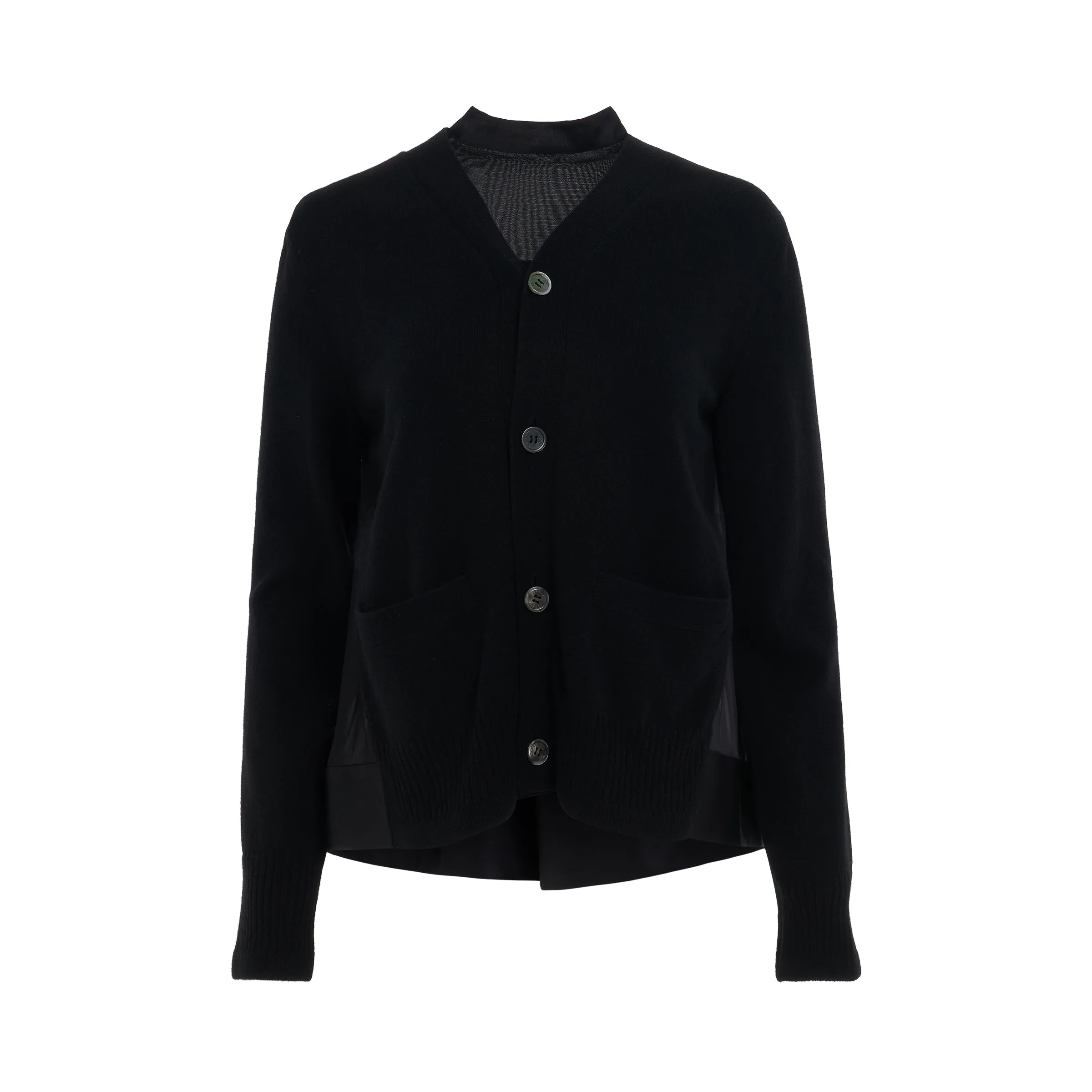 Wool Knit Cardigan in Black sold by MARAIS