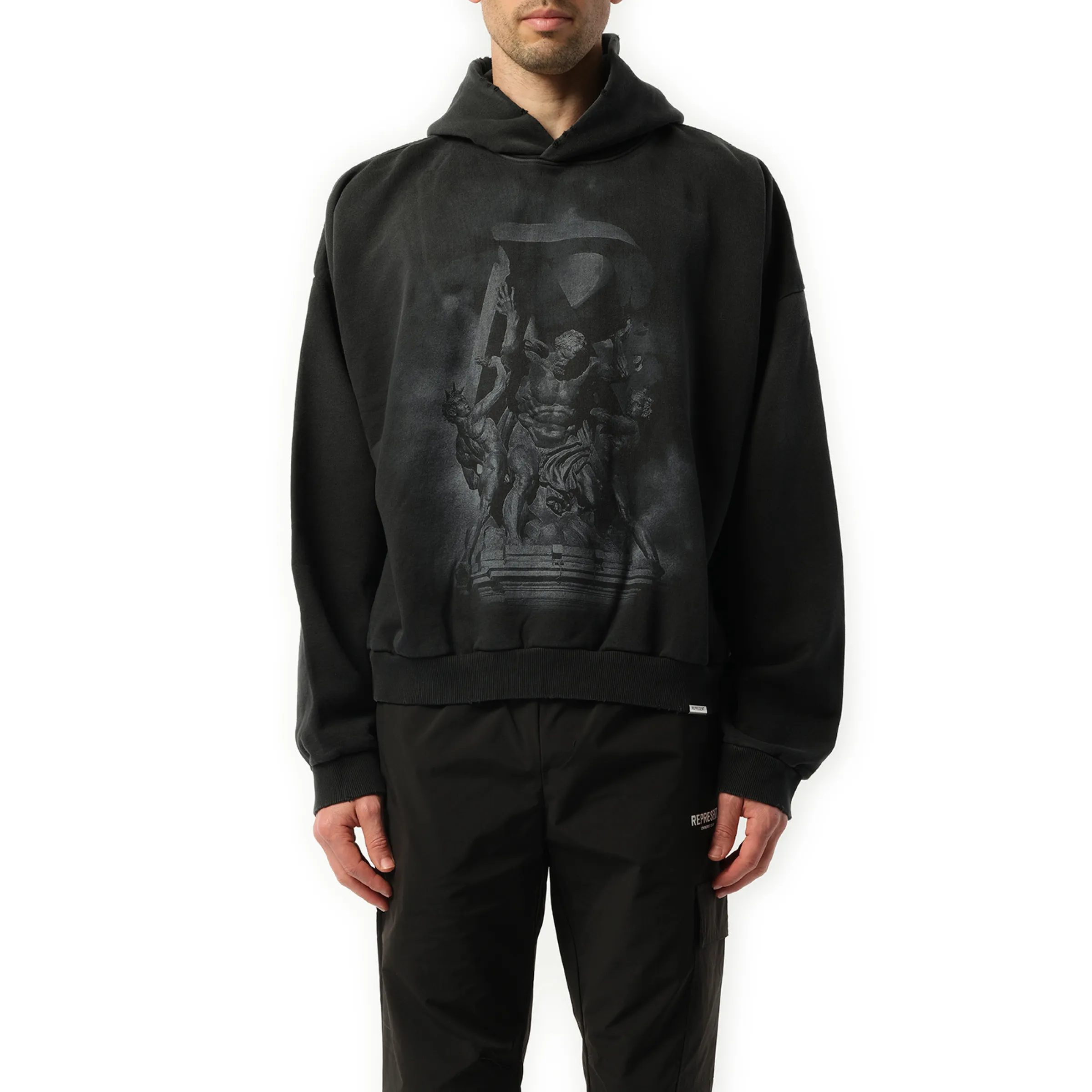 Atlas Hoodie in Stained Black sold by MARAIS