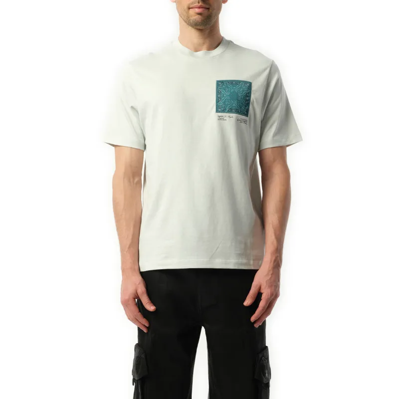 MA Bandana Silk Applique T-Shirt in Ice sold by MARAIS