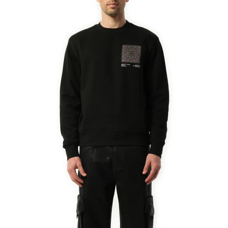 MA Bandana Silk Applique Sweatshirt in Black made by AMIRI