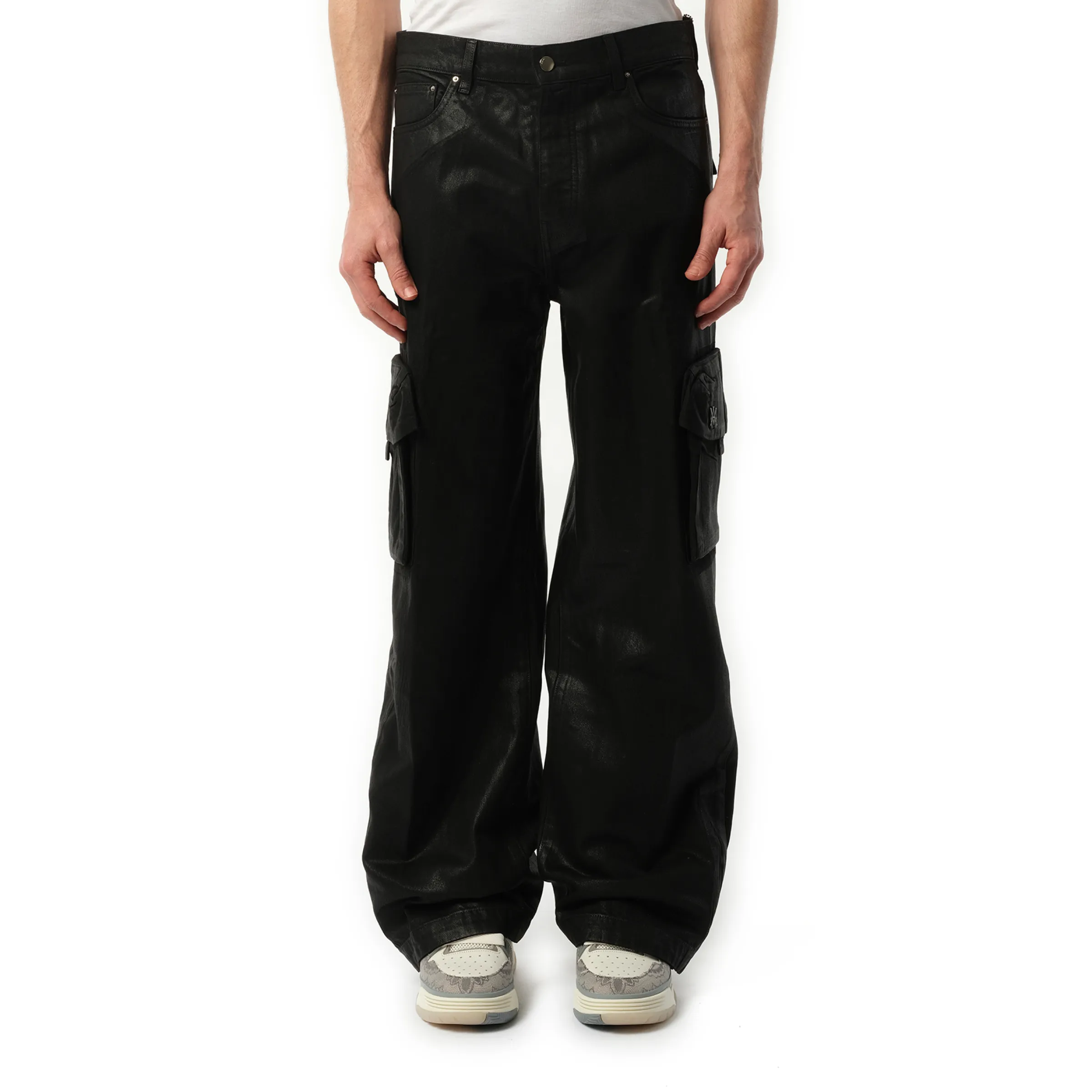 Wax M65 Baggy Cargo Pants in Black OD sold by MARAIS