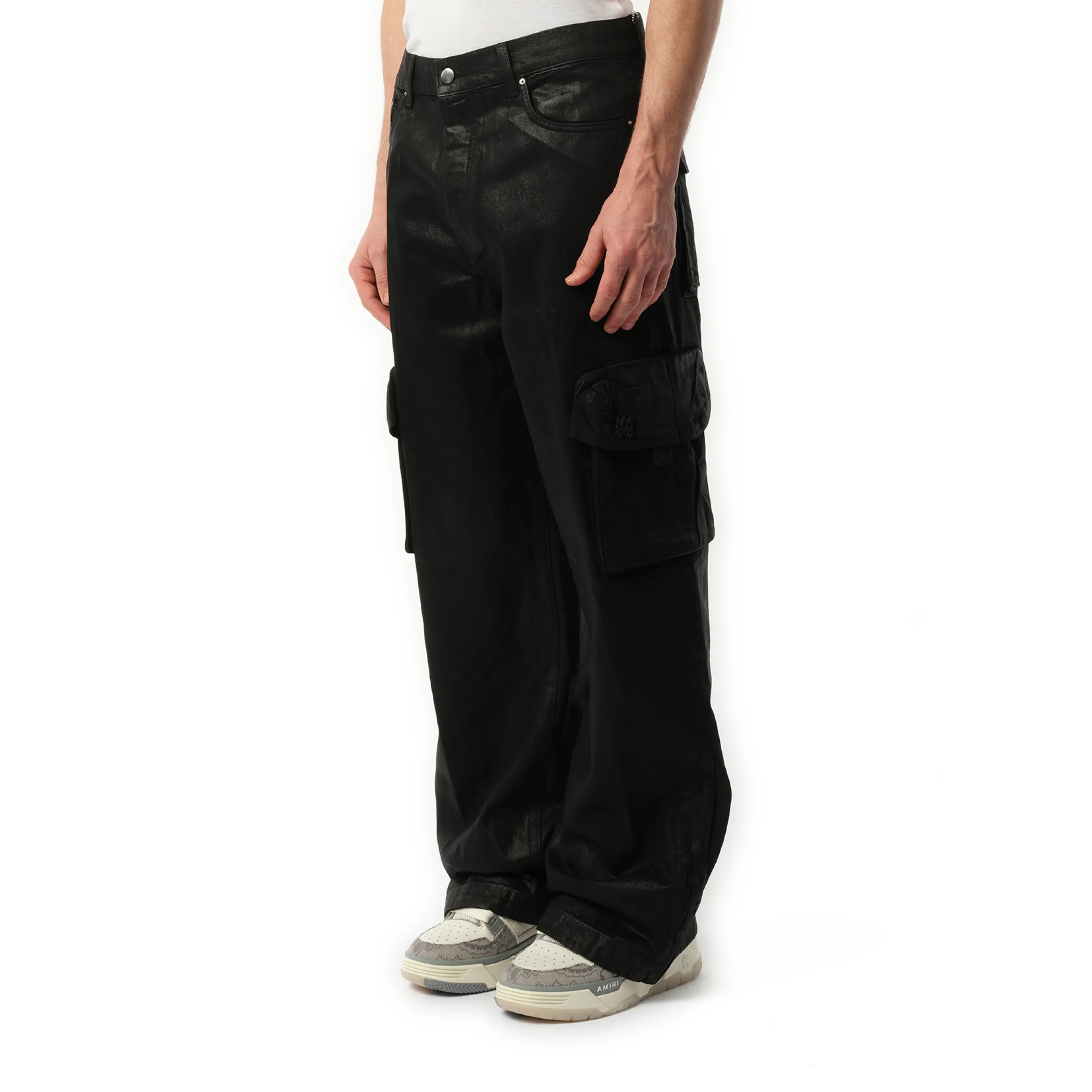 Wax M65 Baggy Cargo Pants in Black OD sold by MARAIS product image thumbnail 5