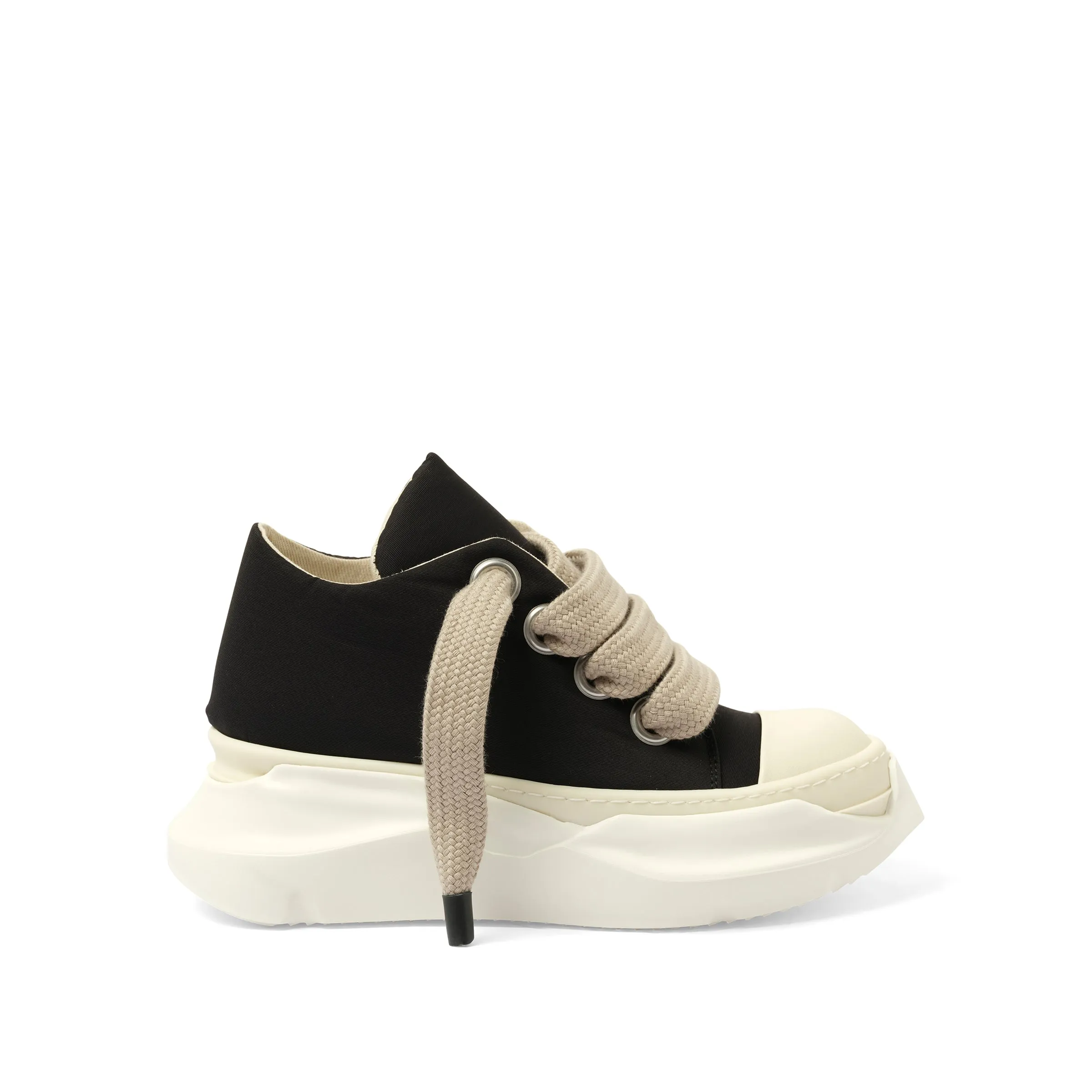 Jumbo Laced Abstract Low Sneaks in Black/Pearl sold by MARAIS