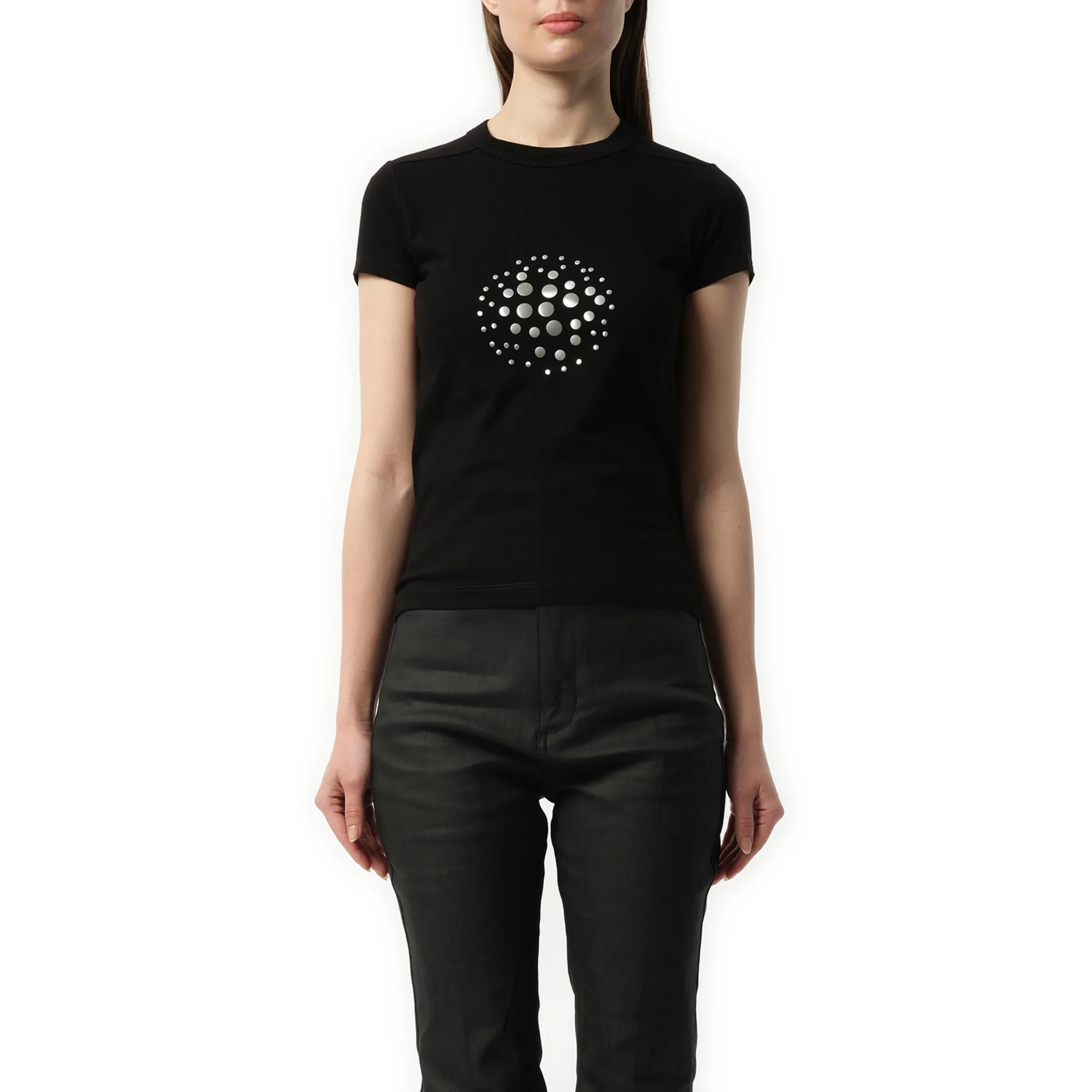 Cropped Orb Level T-Shirt in Black sold by MARAIS