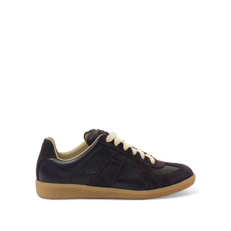 Replica Leather Sneaker in Aubergine sold by MARAIS
