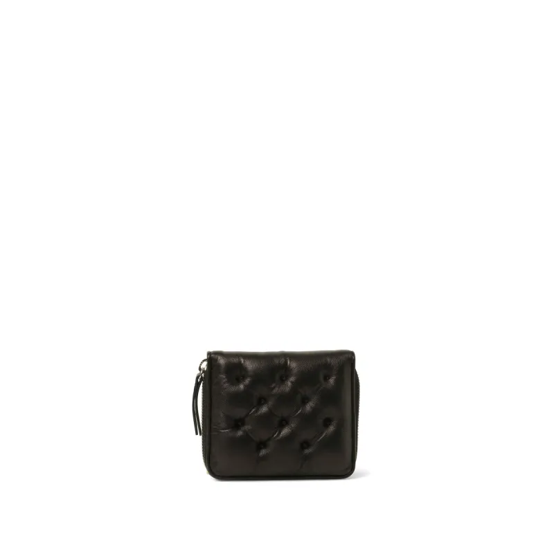 Wallet Compact Zip Around Wallet in Black sold by MARAIS