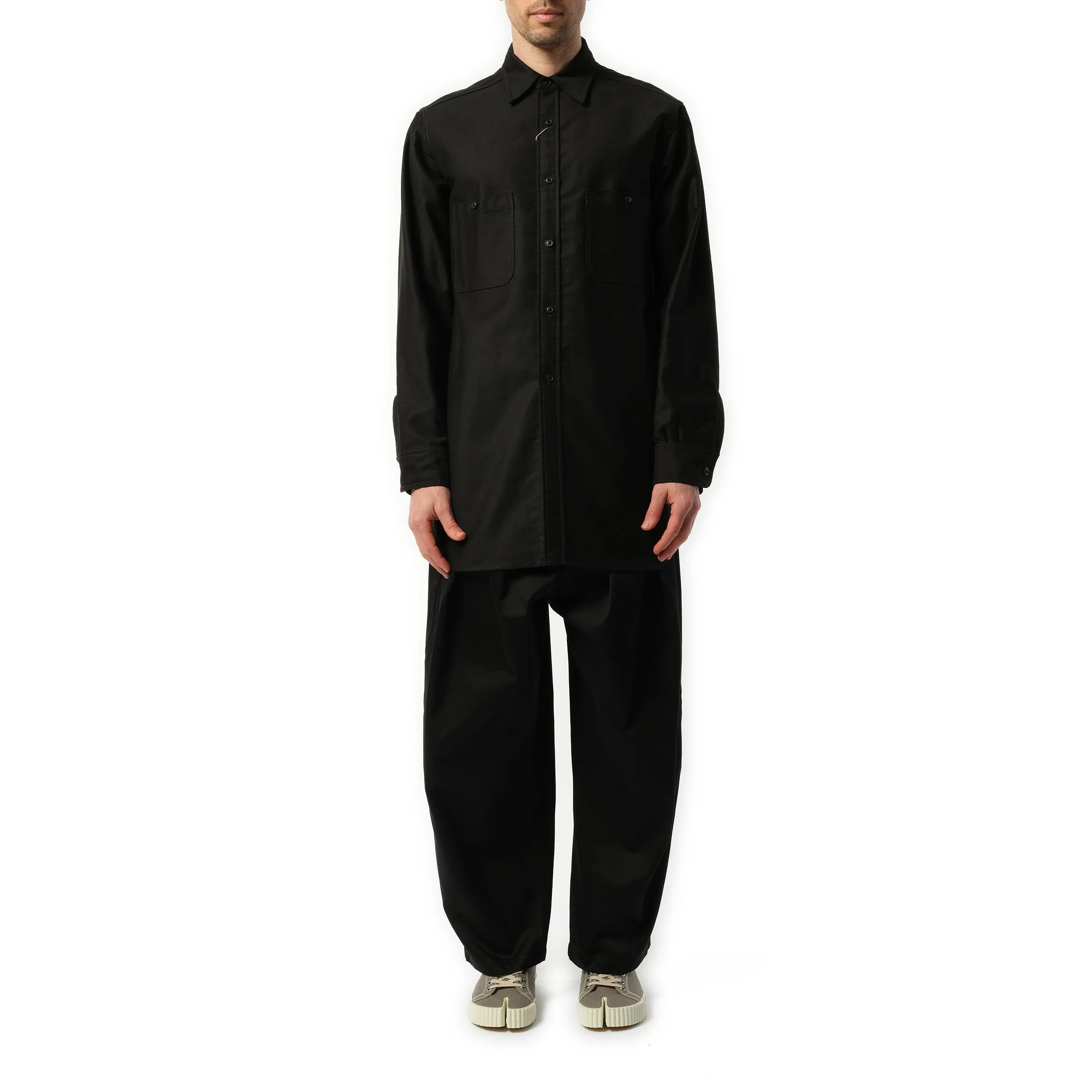 Cotton Satin Shirt in Black sold by MARAIS product image thumbnail 4