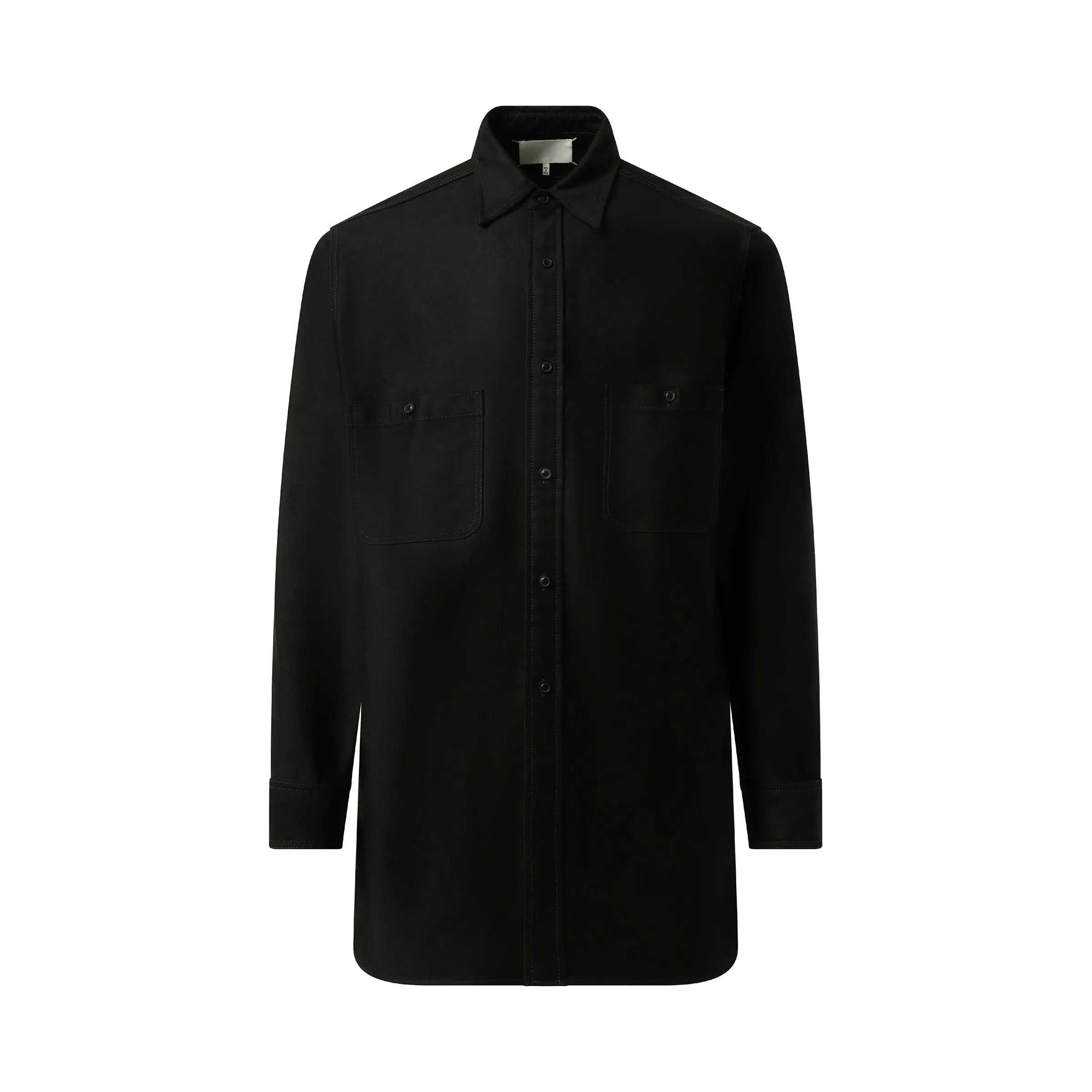Cotton Satin Shirt in Black sold by MARAIS product image thumbnail 2