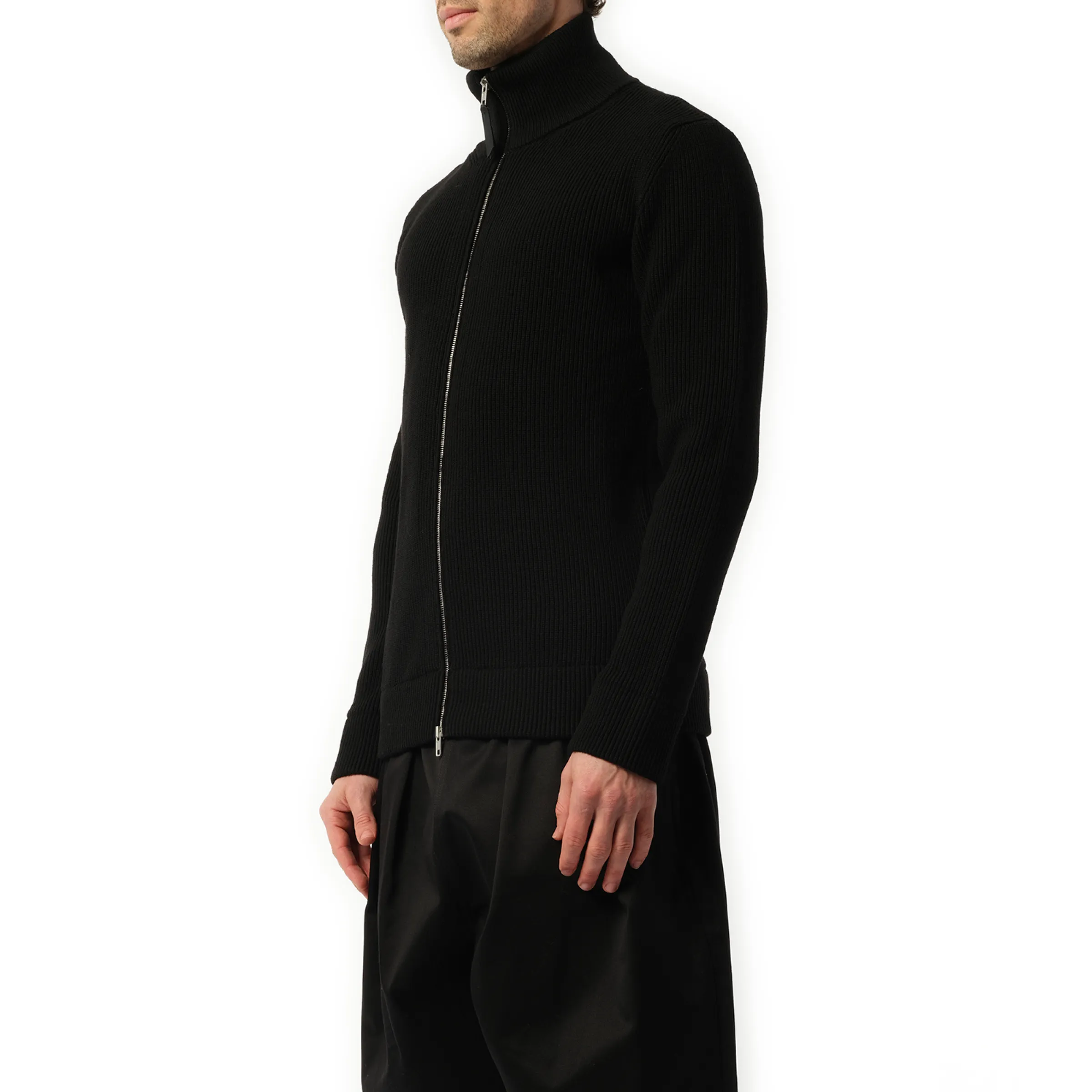 English Rib Zip Cardigan in Black sold by MARAIS product image thumbnail 5