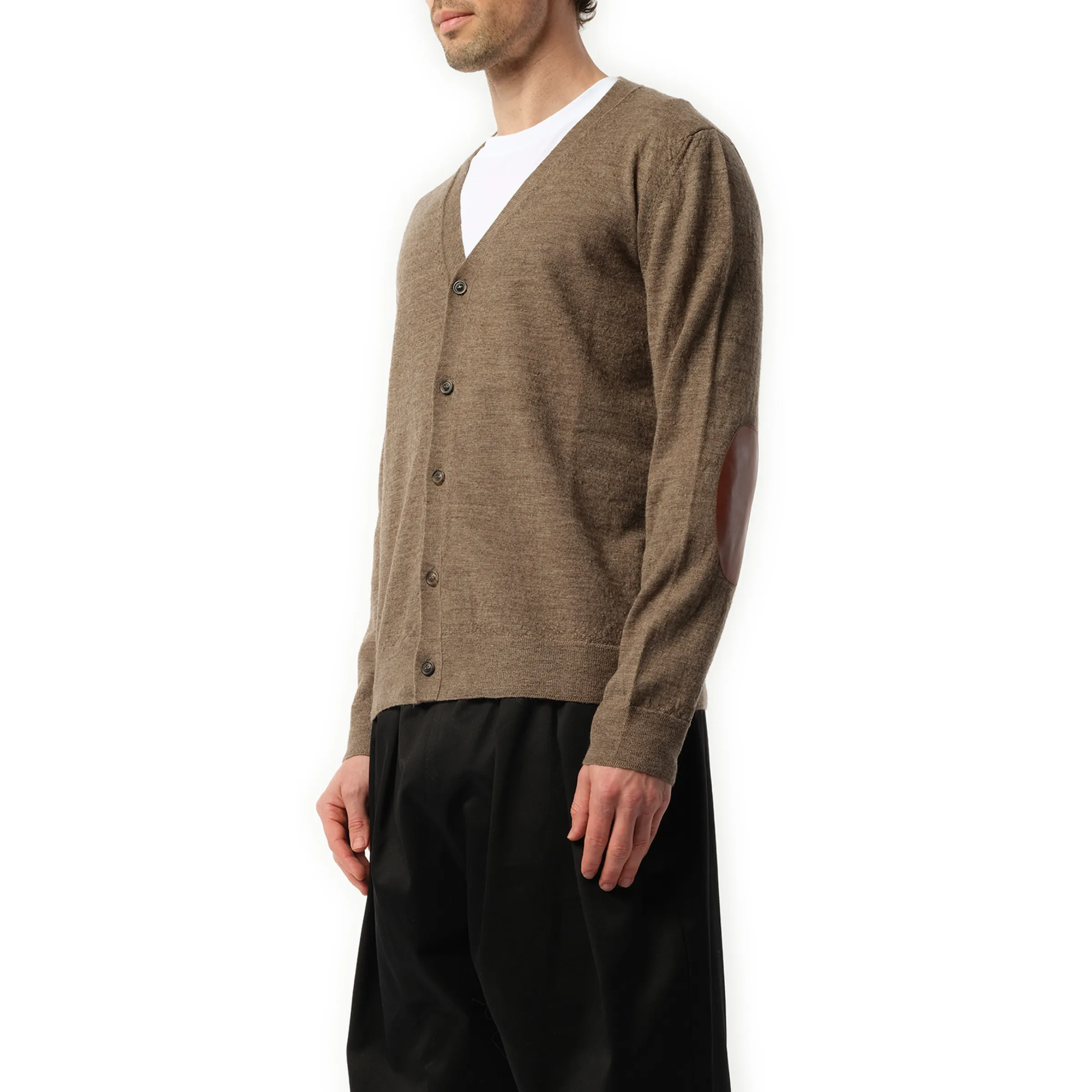 Elbow Patch Knit Cardigan in Walnut sold by MARAIS product image thumbnail 5