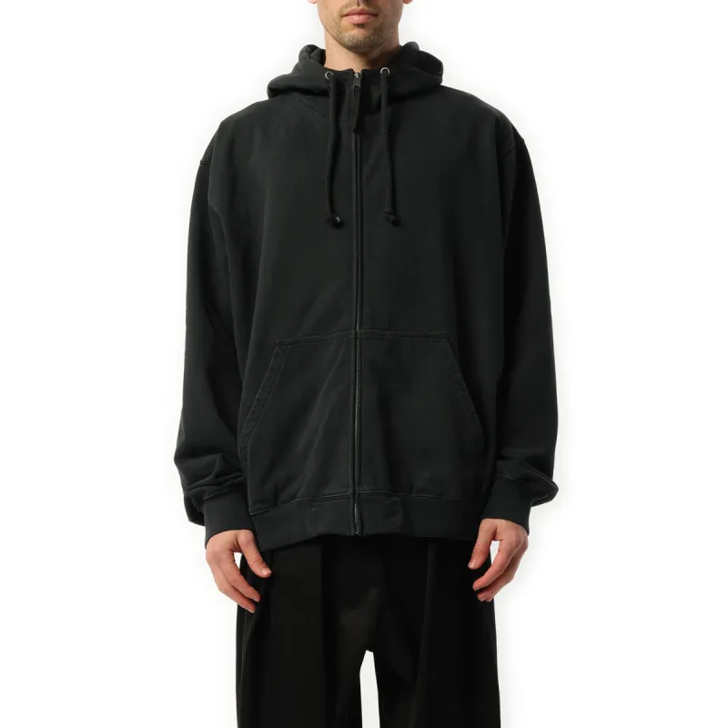 Memory of Logo Zip Up Hoodie in Washed Black made by Maison Margiela