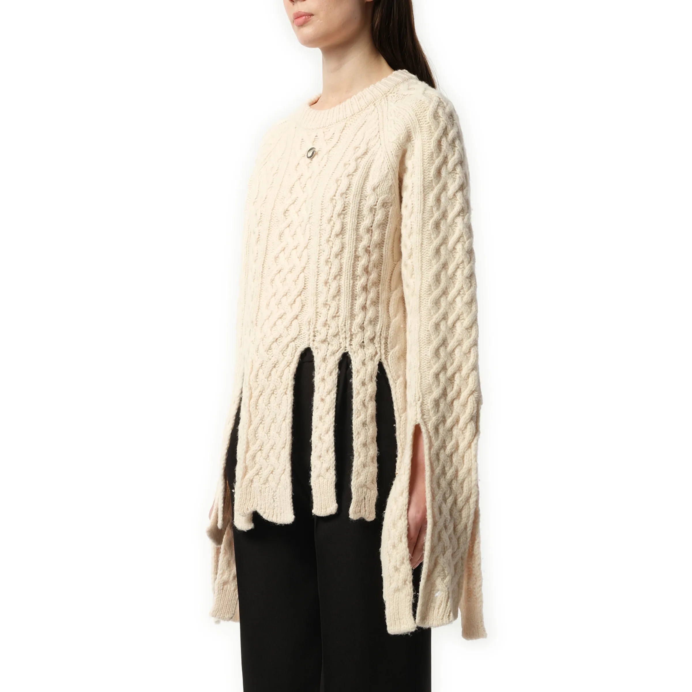Shredded Knit Sweater in Beige sold by MARAIS product image thumbnail 5