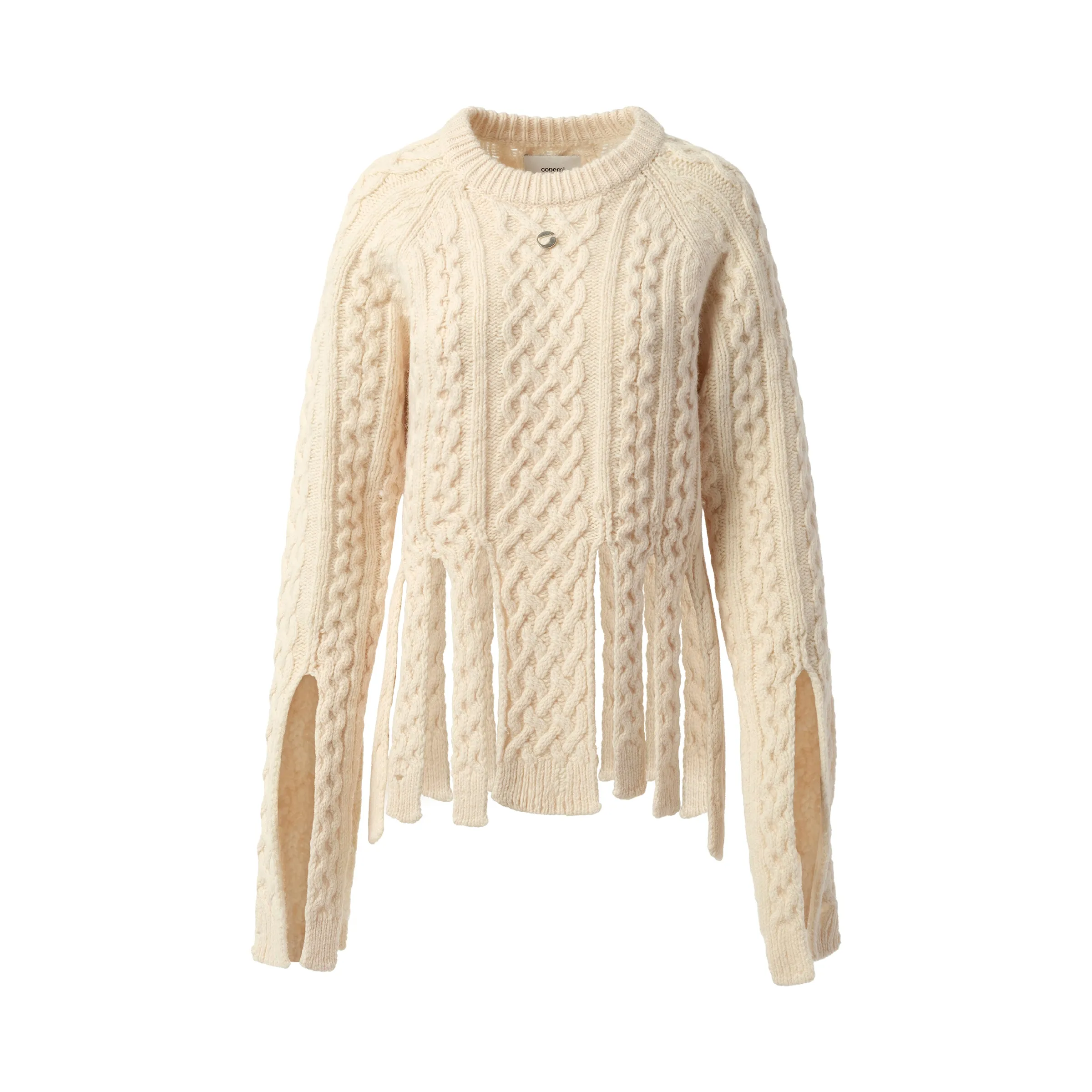 Shredded Knit Sweater in Beige sold by MARAIS product image thumbnail 2