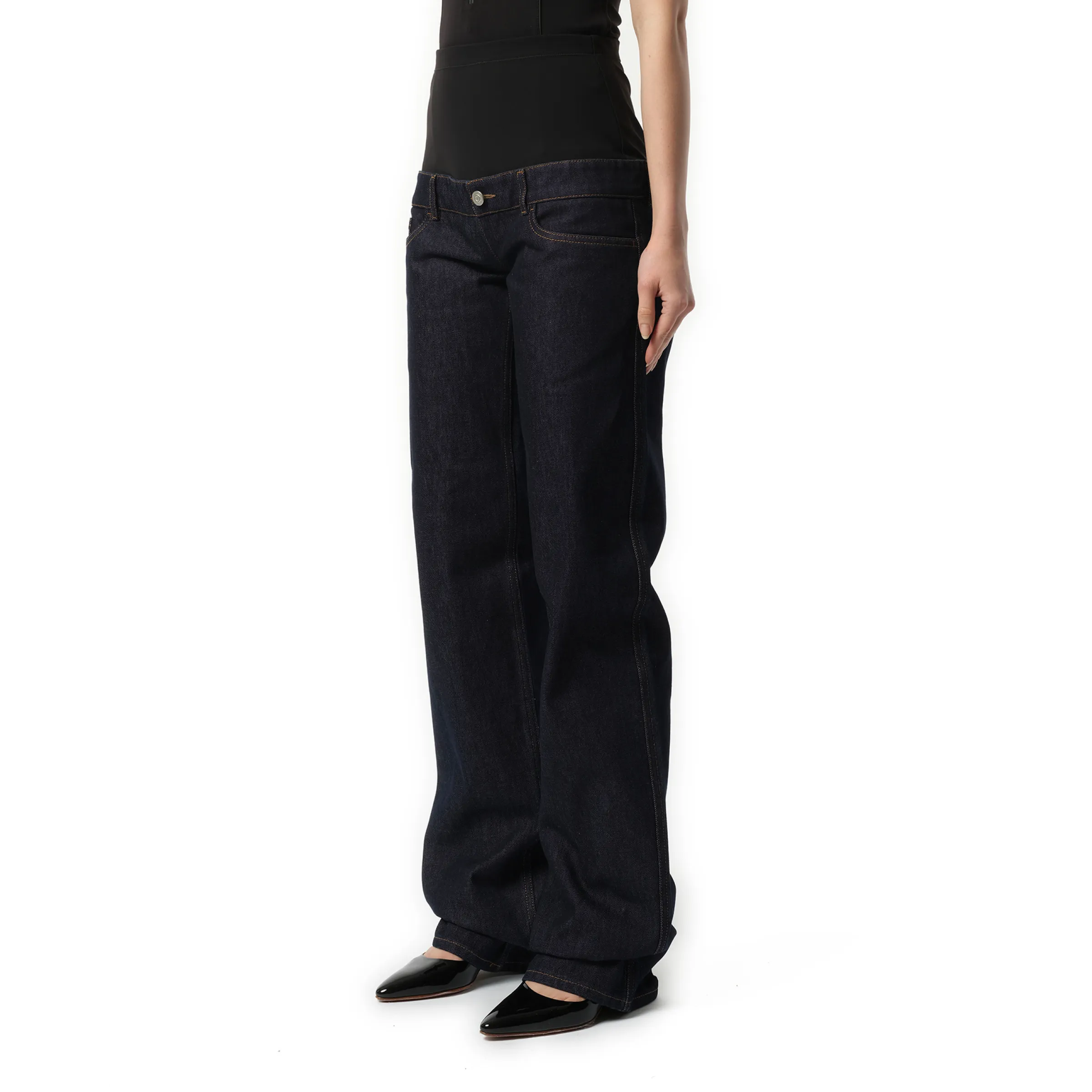 Jersey Hybrid Denim Trouser in Blue Raw sold by MARAIS product image thumbnail 5