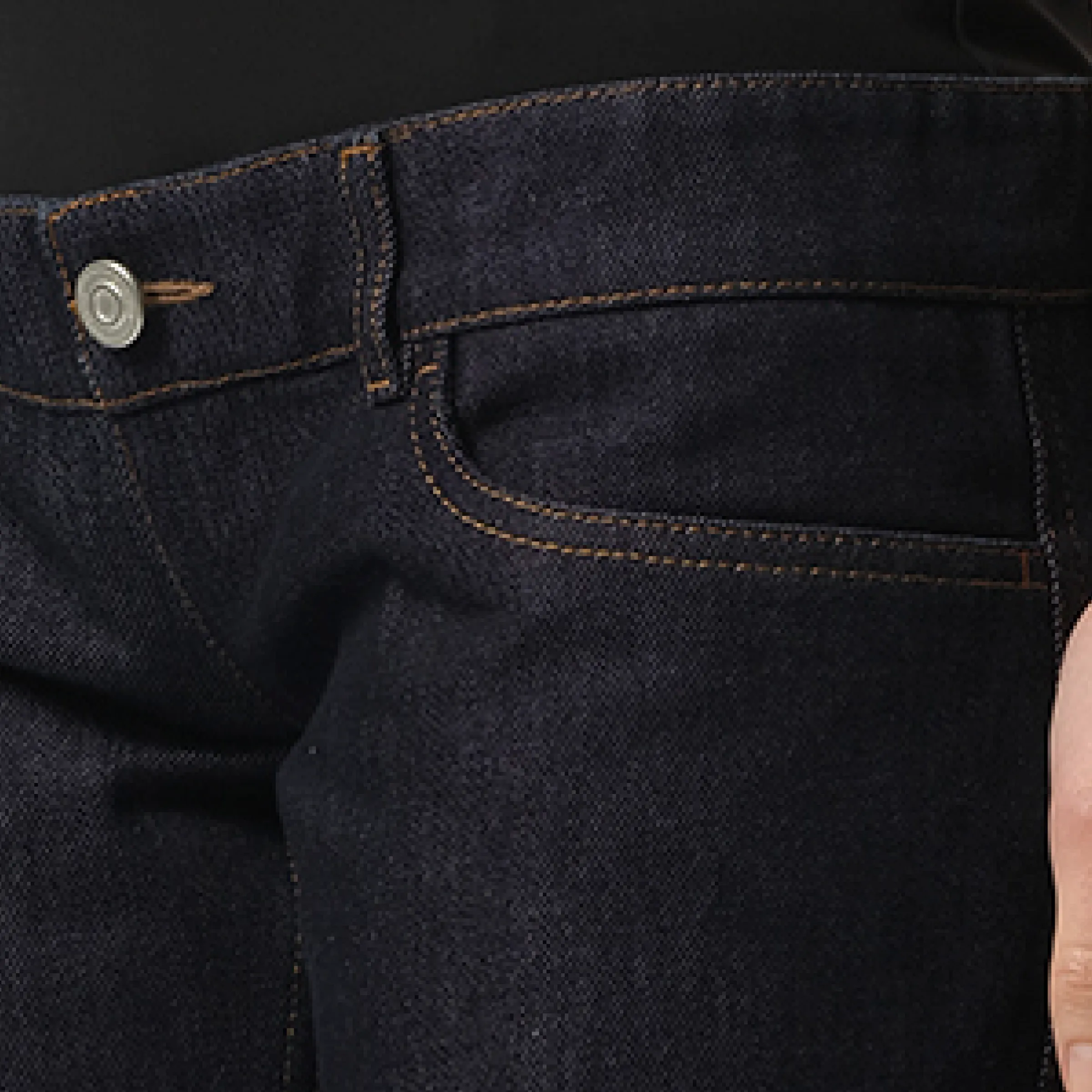 Jersey Hybrid Denim Trouser in Blue Raw sold by MARAIS product image thumbnail 3
