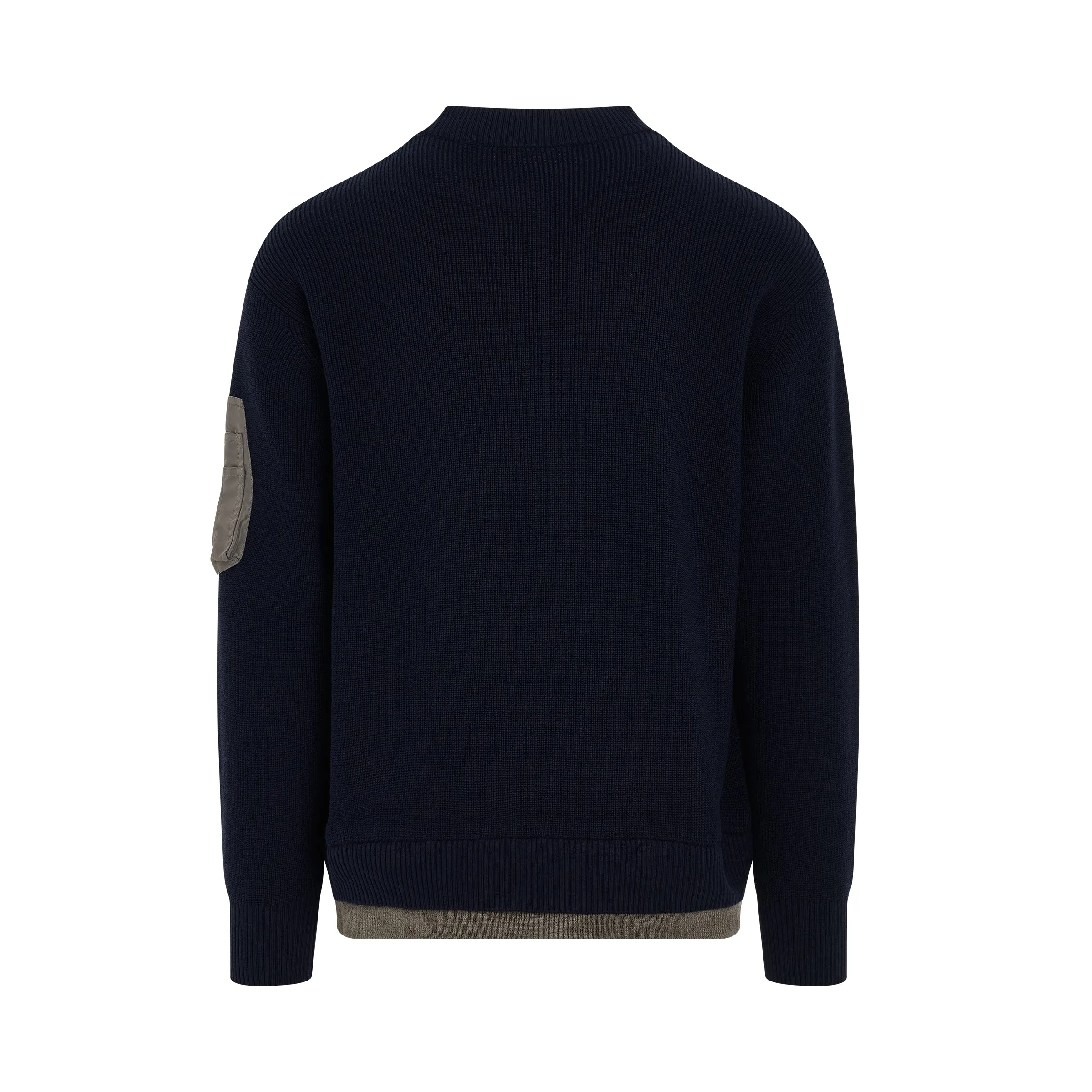 Nylon Twill x Knit Pullover in Navy sold by MARAIS product image thumbnail 4