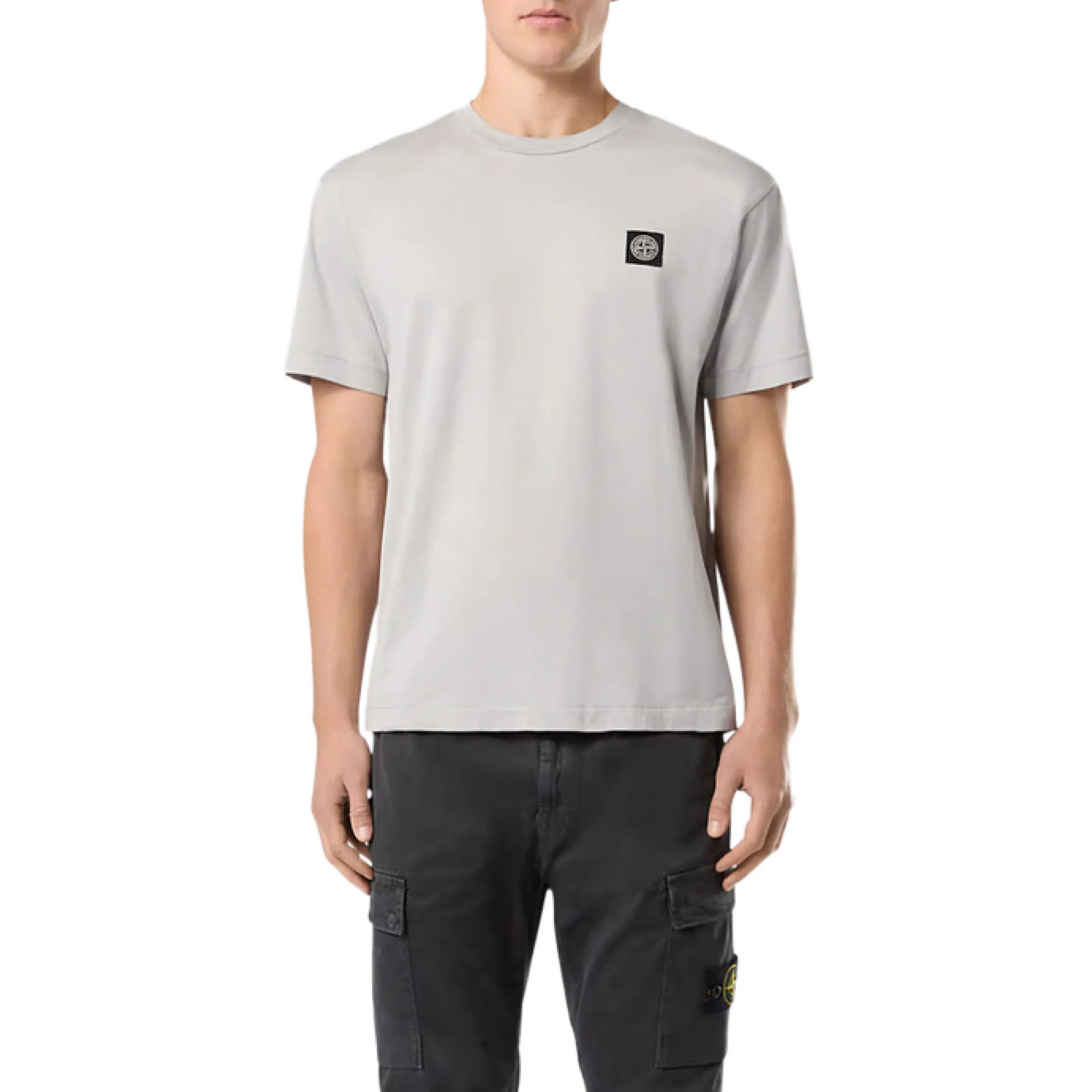 Stone Island Logo Patch T-Shirt in Lead Grey sold by MARAIS