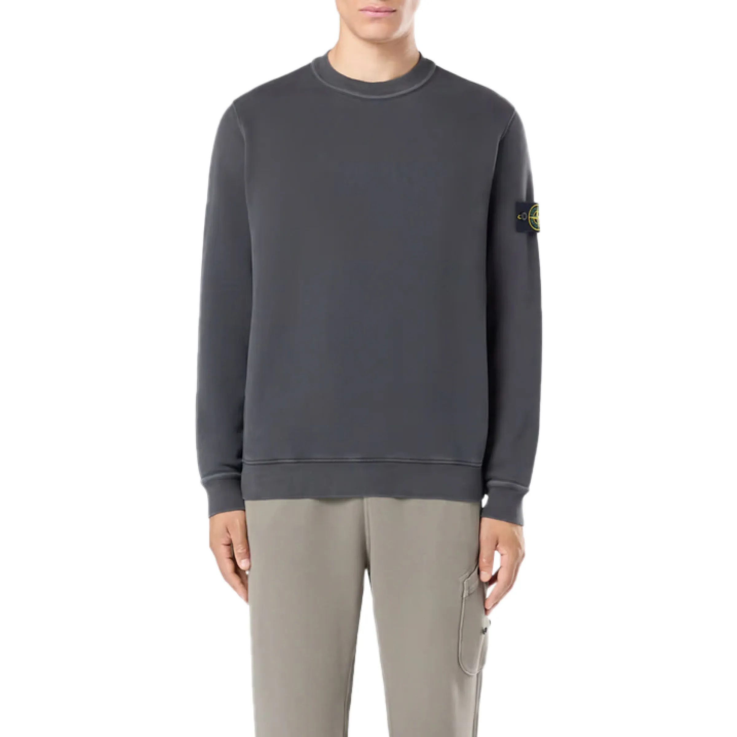 Diagonal Fleece Sweatshirt in Lead Grey sold by MARAIS