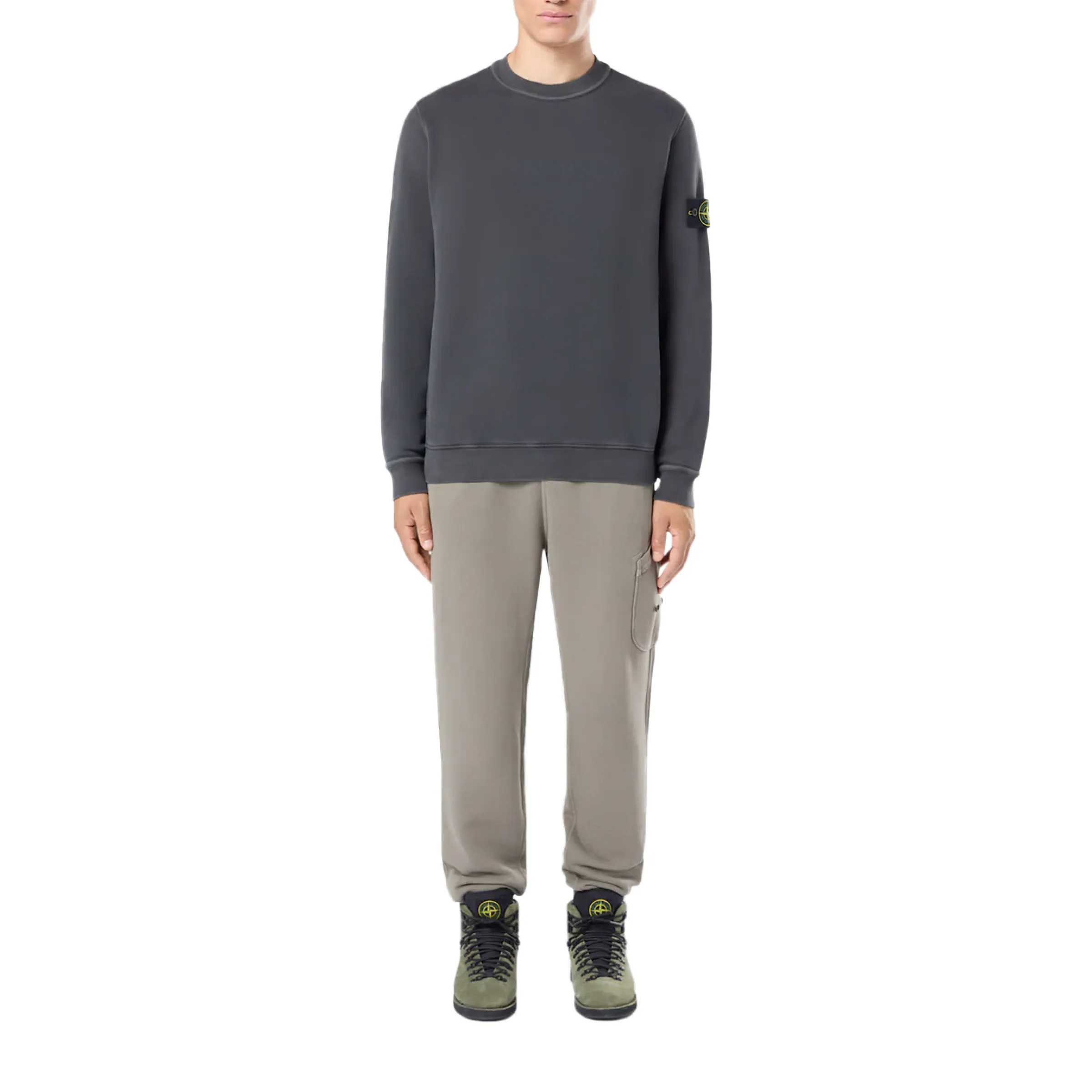 Diagonal Fleece Sweatshirt in Lead Grey sold by MARAIS product image thumbnail 4