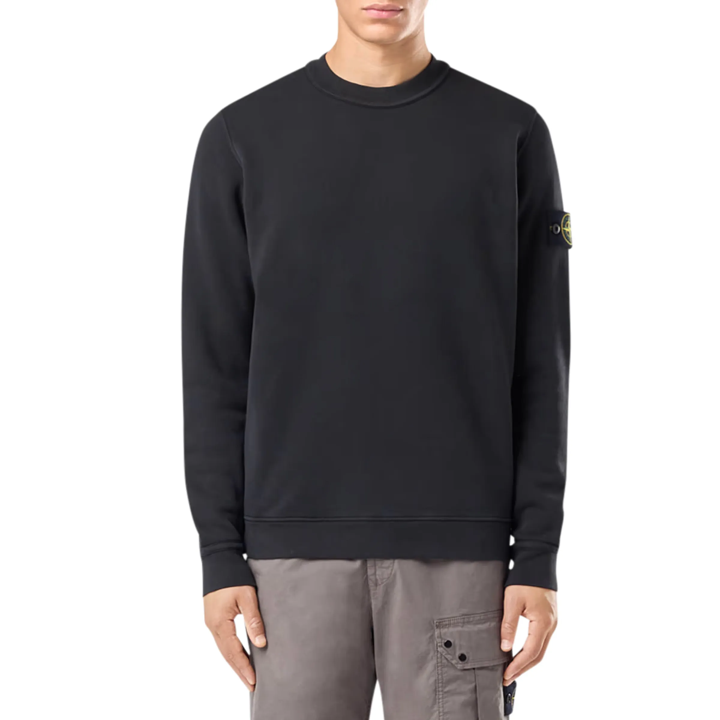 Diagonal Fleece Sweatshirt in Black sold by MARAIS