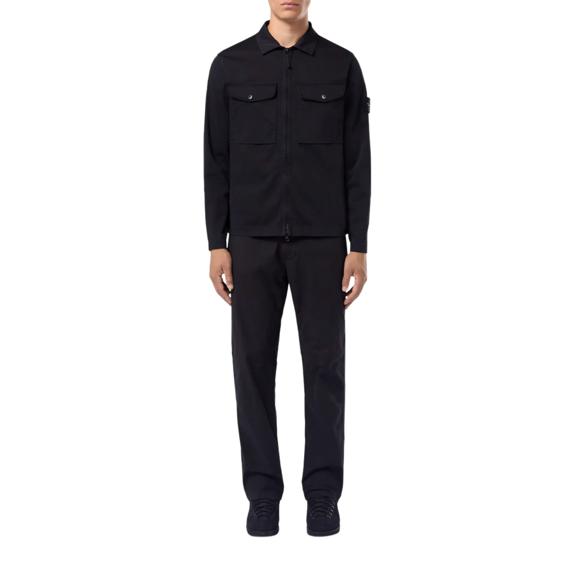 Organic Stretch Cotton Shirt in Black sold by MARAIS product image thumbnail 4