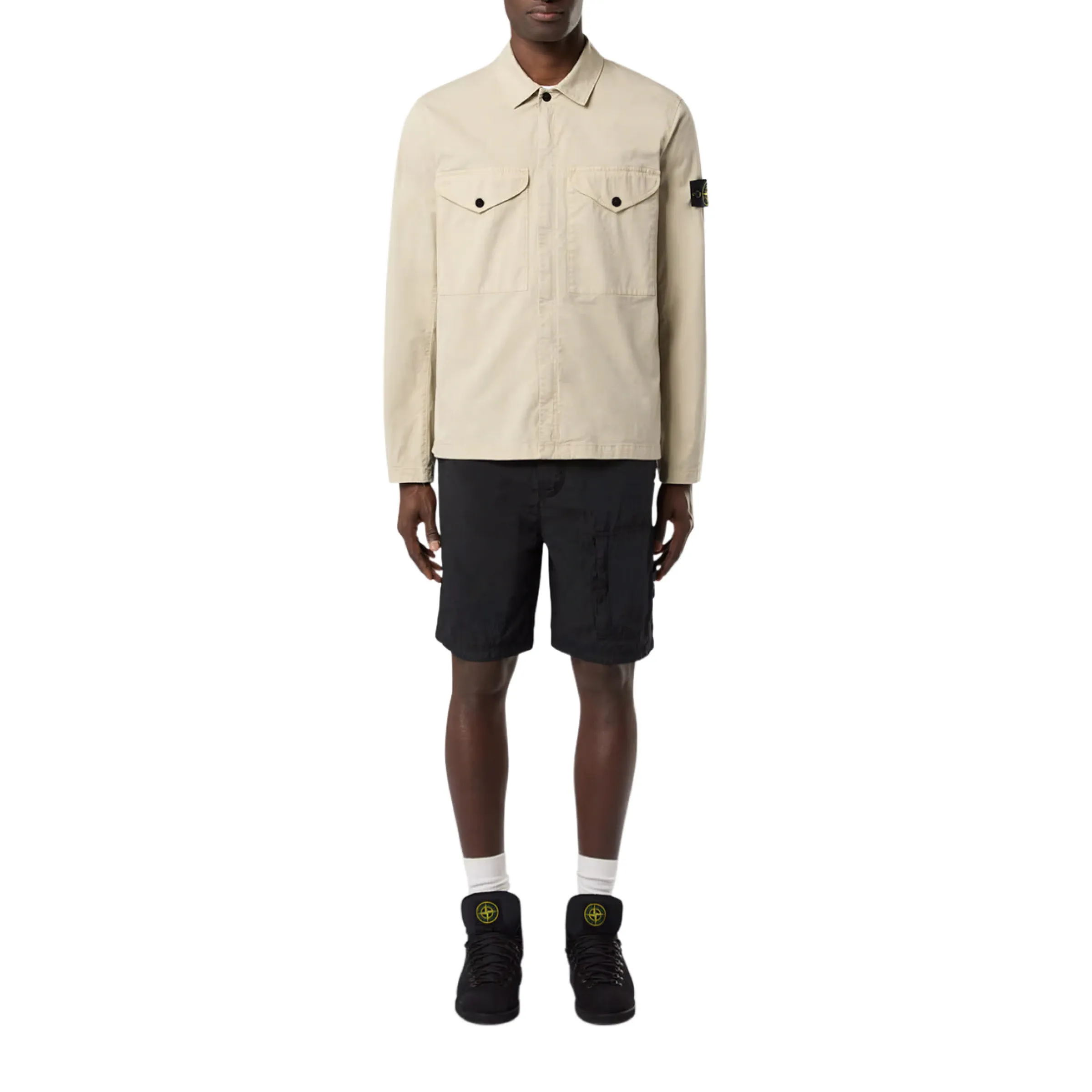 Supima Cotton Overshirt in Plaster sold by MARAIS product image thumbnail 4