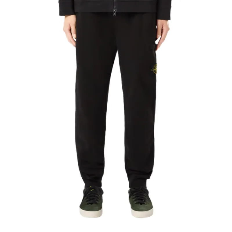 Cotton Fleece Patch Track Pants in Black sold by MARAIS
