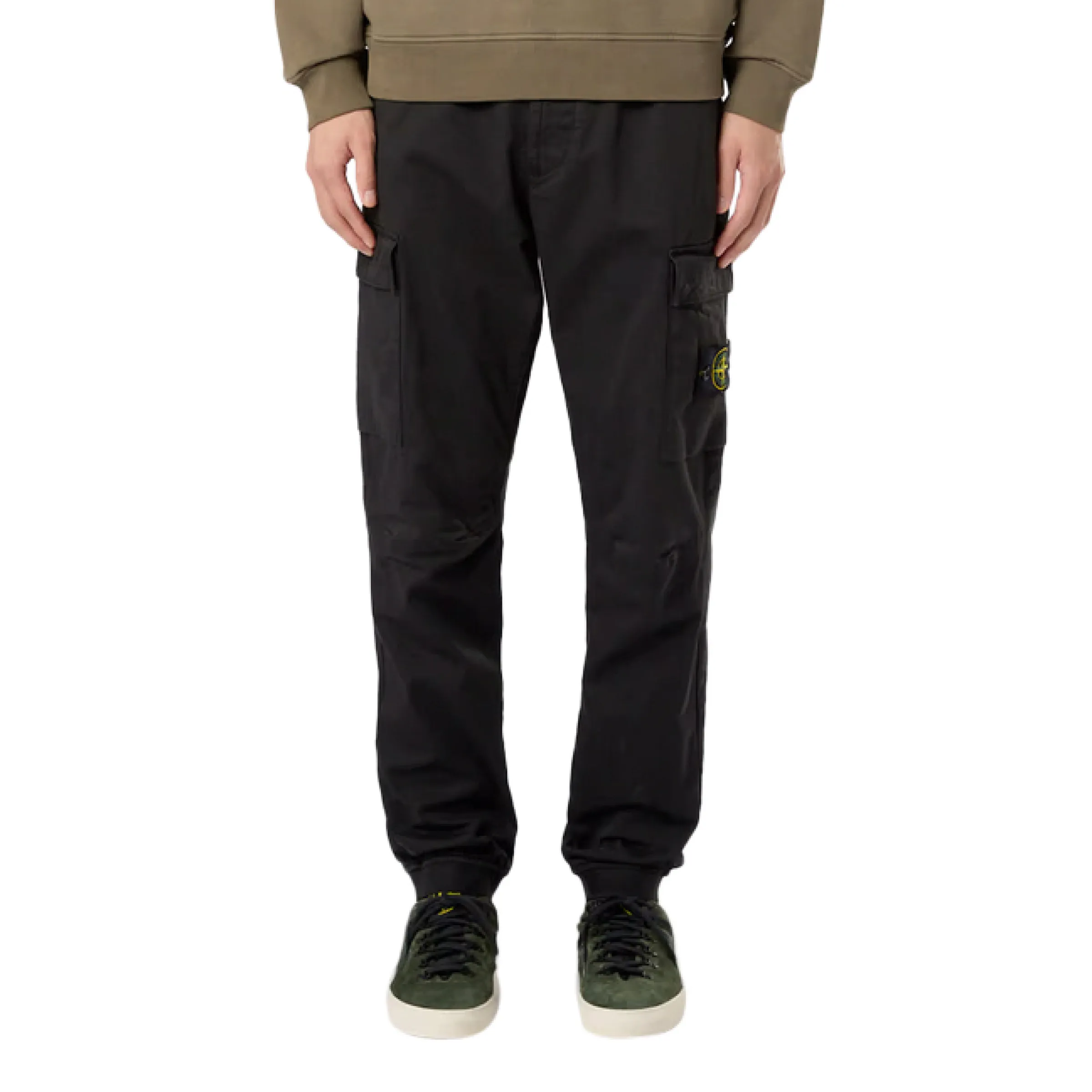 Stone Island Compass Cargo Pants in Black sold by MARAIS