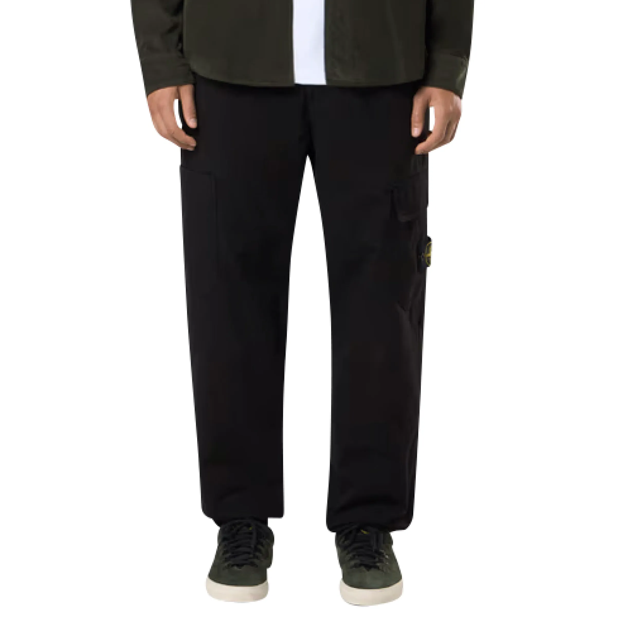 Compass Badge Cotton Pants in Black sold by MARAIS