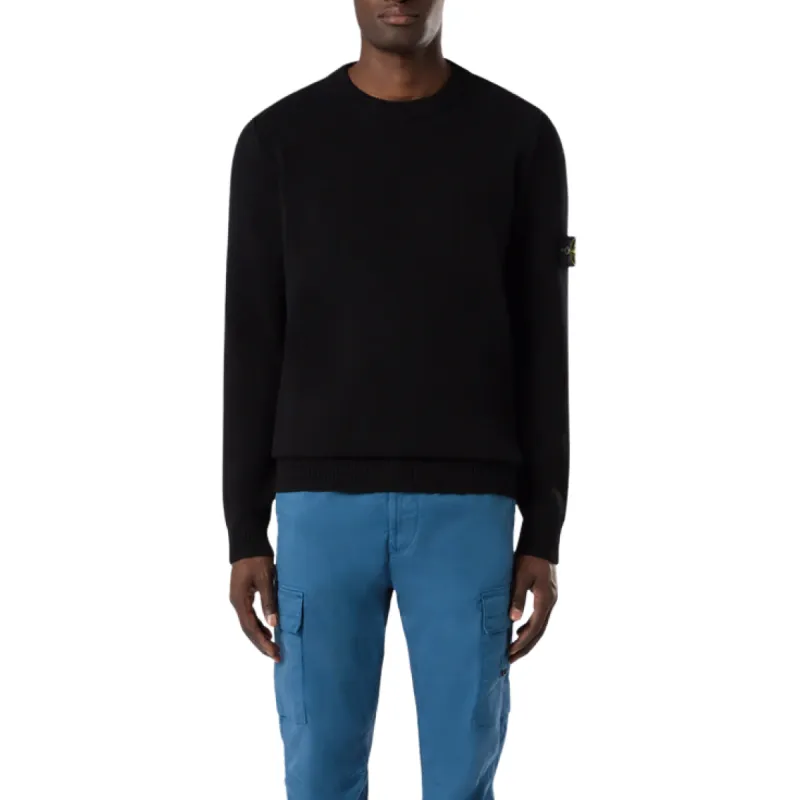 Lamb Wool Knit Sweater in Black sold by MARAIS