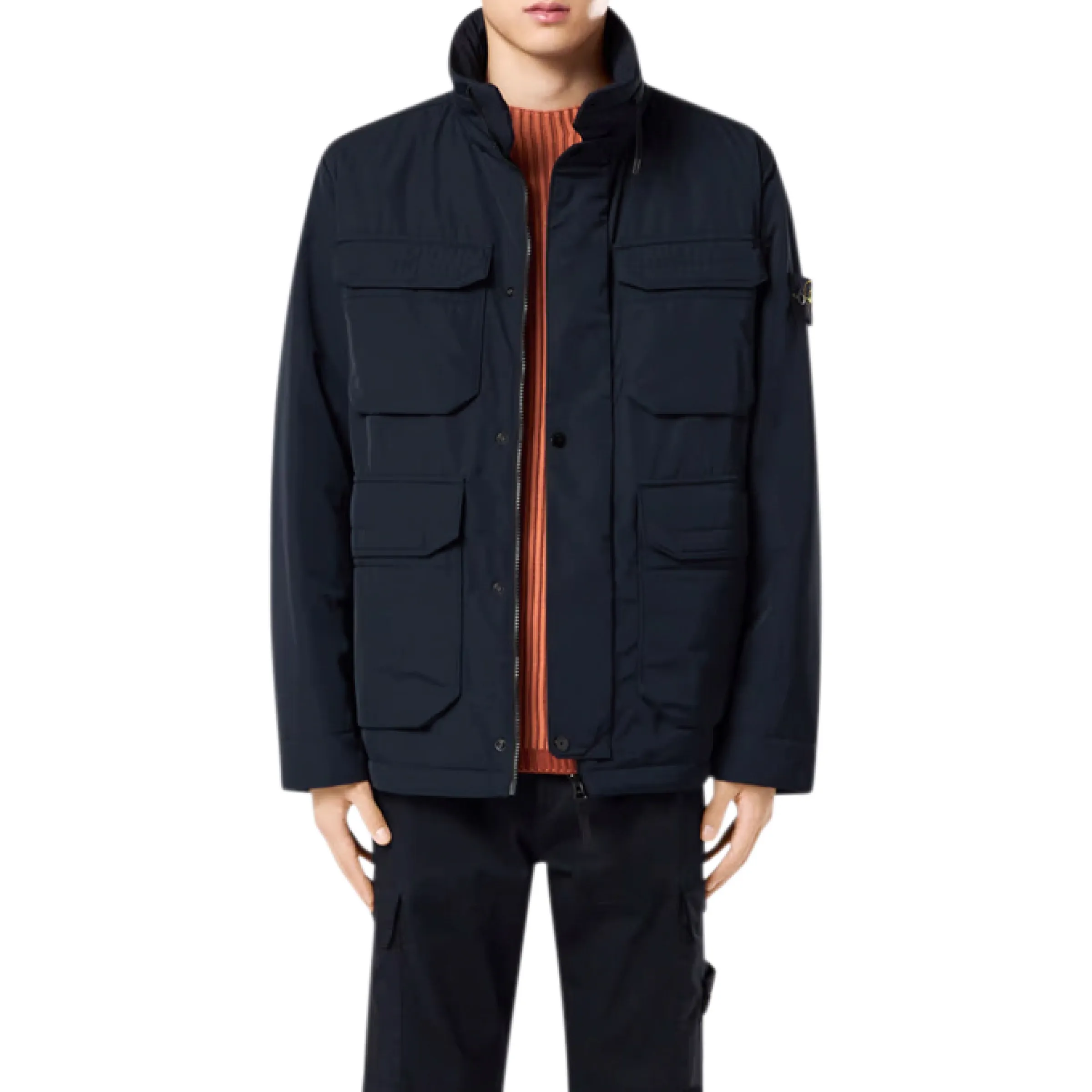 Micro Twill Multi Pocket Jacket in Black sold by MARAIS