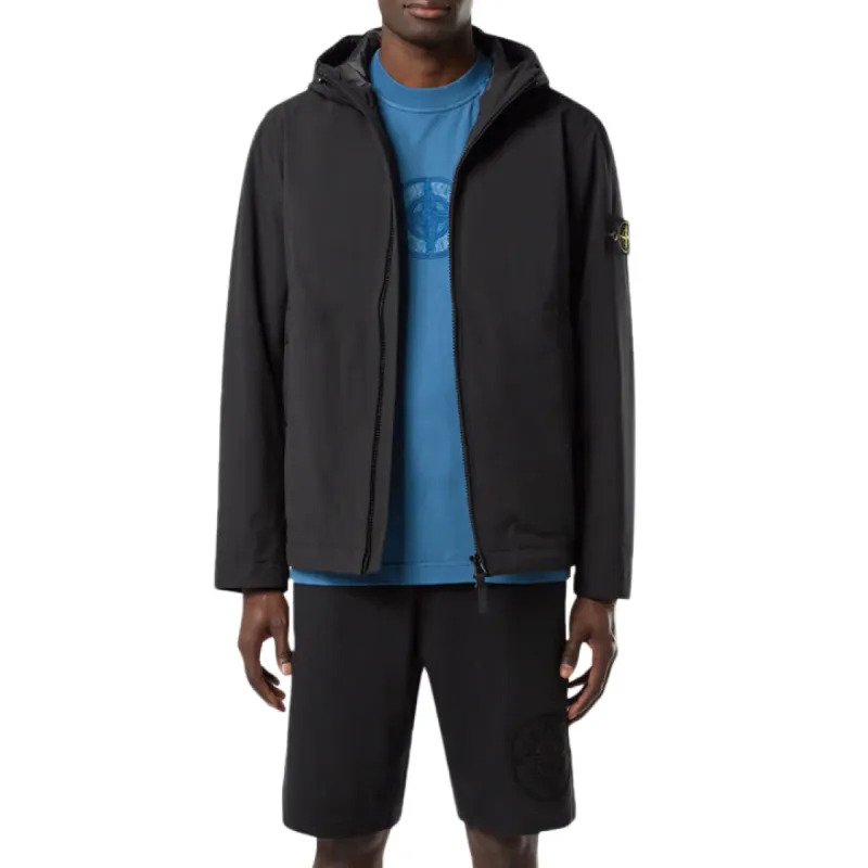 Compass Badge Hooded Jacket in Black sold by MARAIS