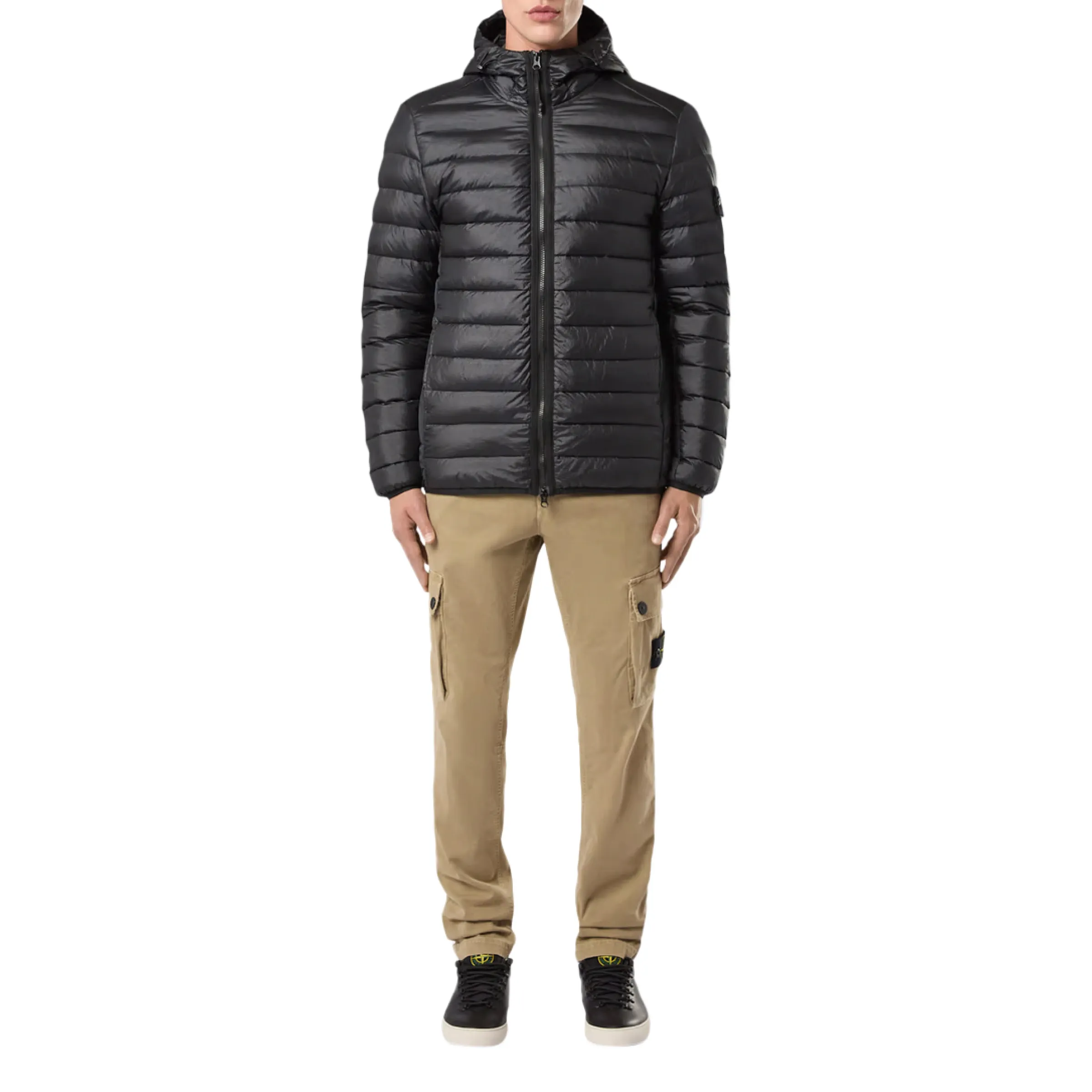 Lightweight Hooded Down Jacket in Black sold by MARAIS product image thumbnail 4